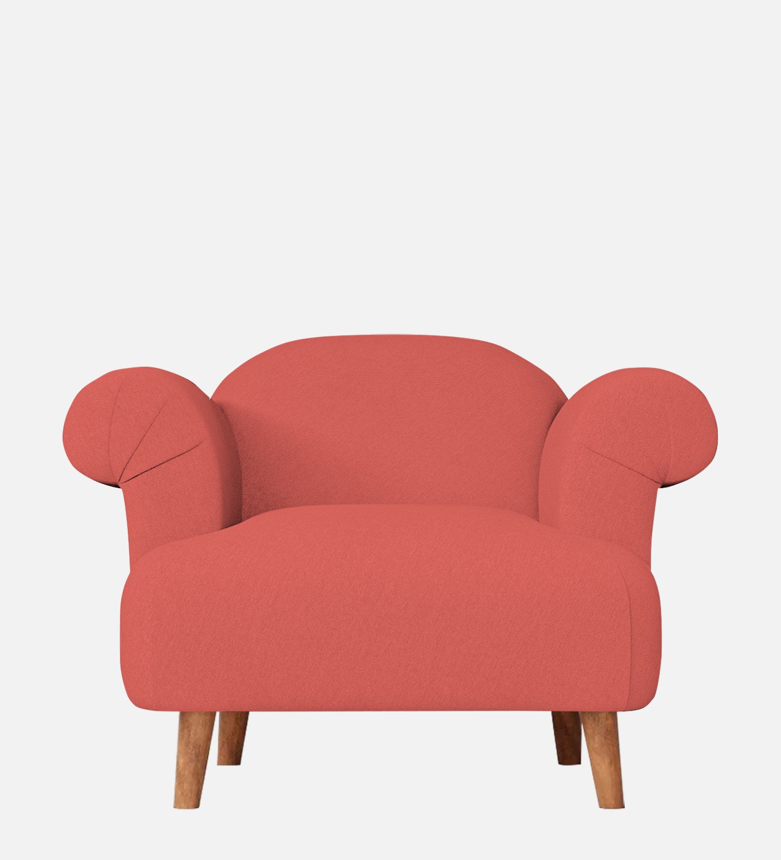 Barber Fabric 1 Seater Sofa In Salmon Pink Colour - Febonic Living