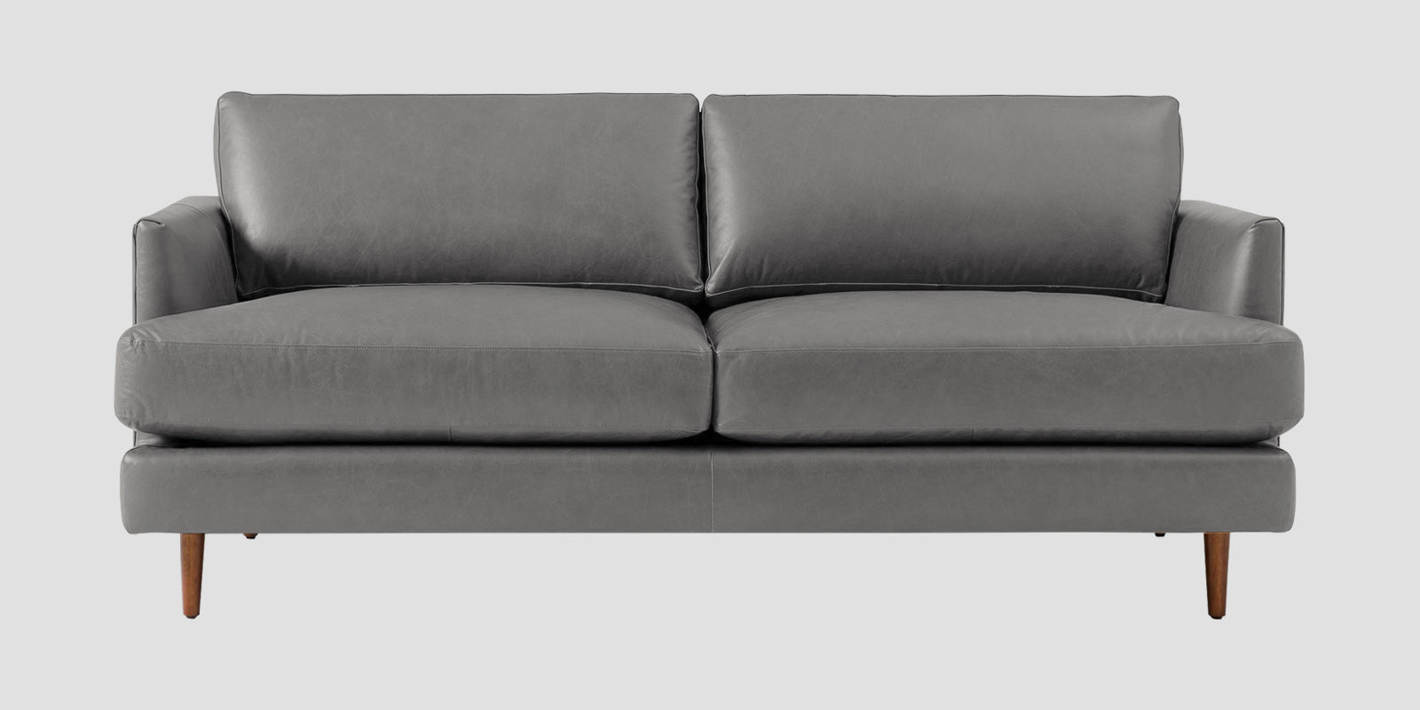 Sterio Leatherette 2 Seater Sofa In Dim Grey Colour - Febonic Living