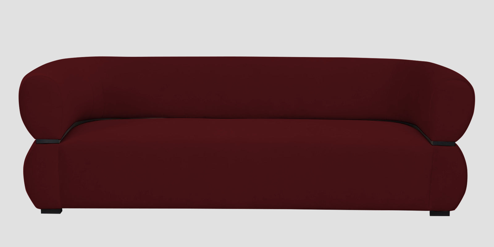 Kula Velvet 3 Seater Sofa In Dark Maroon Colour - Febonic Living