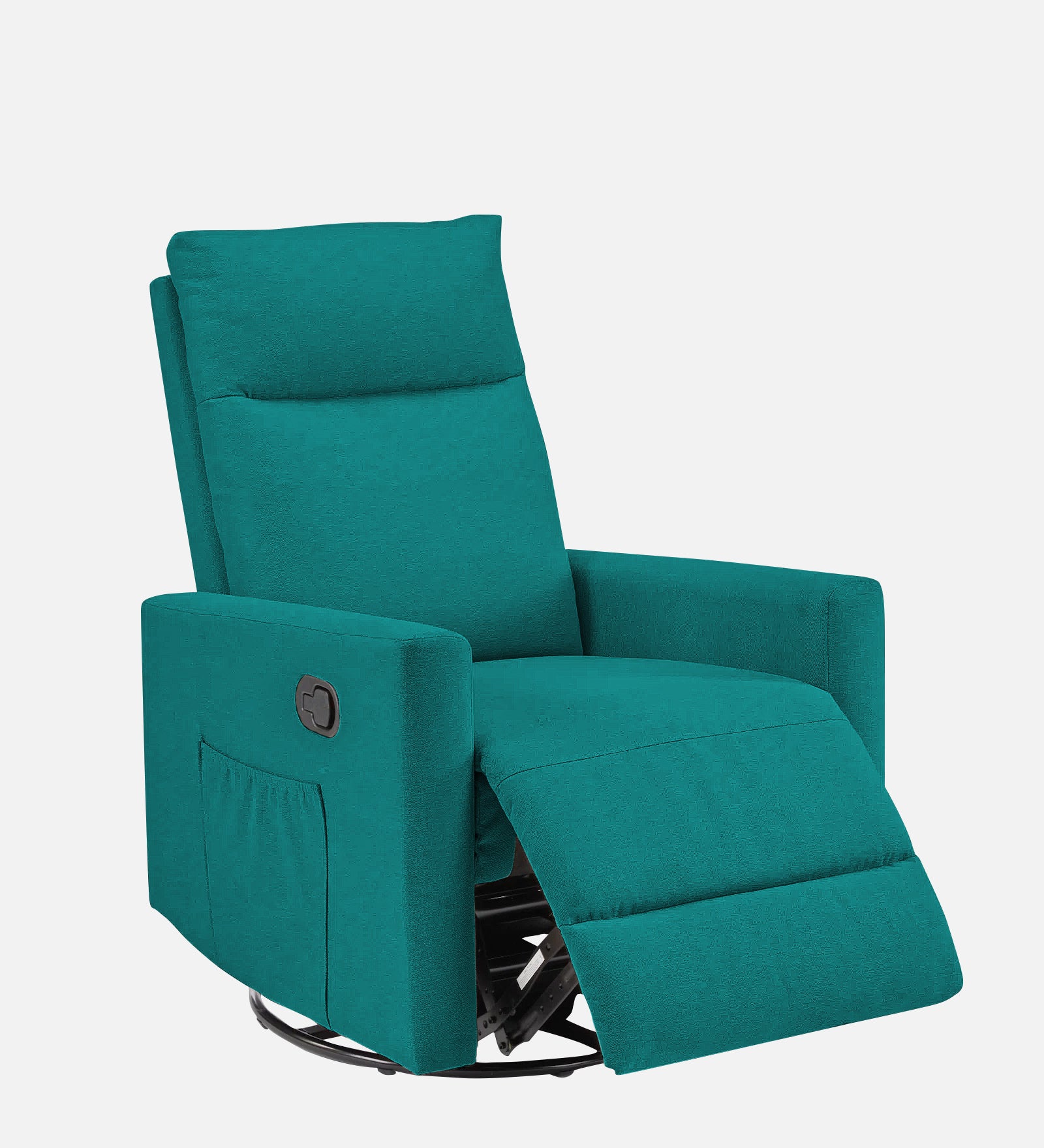 Zura Fabric 1 Seater Rotating Motorized Recliner In Sea Green Colour - Febonic Living
