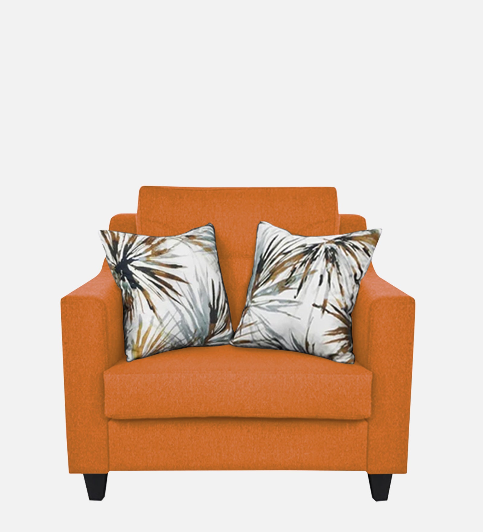 Welly Fabric 1 Seater Sofa In Dark Orange Colour - Febonic Living