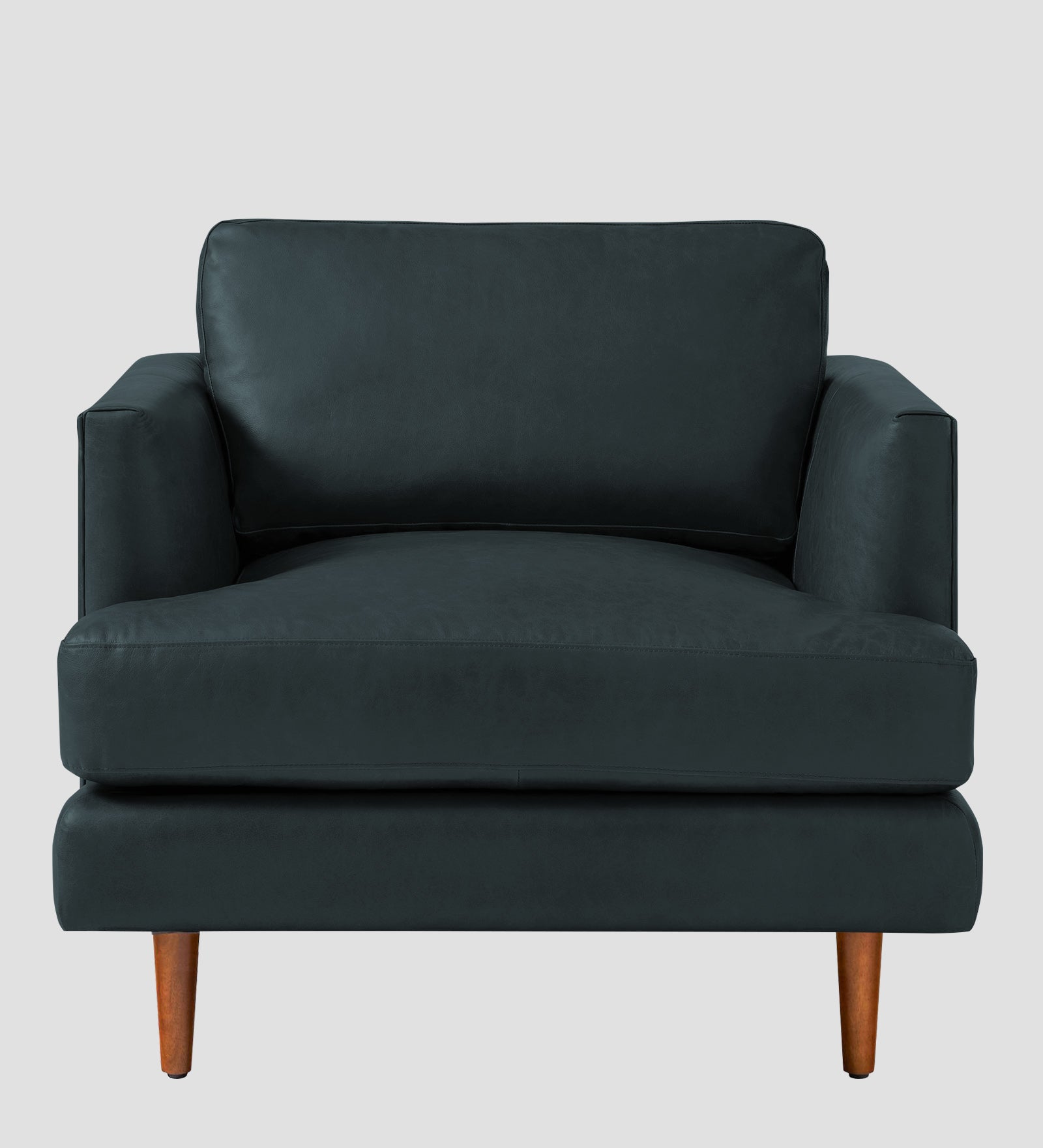 Sterio Leatherette 1 Seater Sofa In Steel Blue Colour - Febonic Living