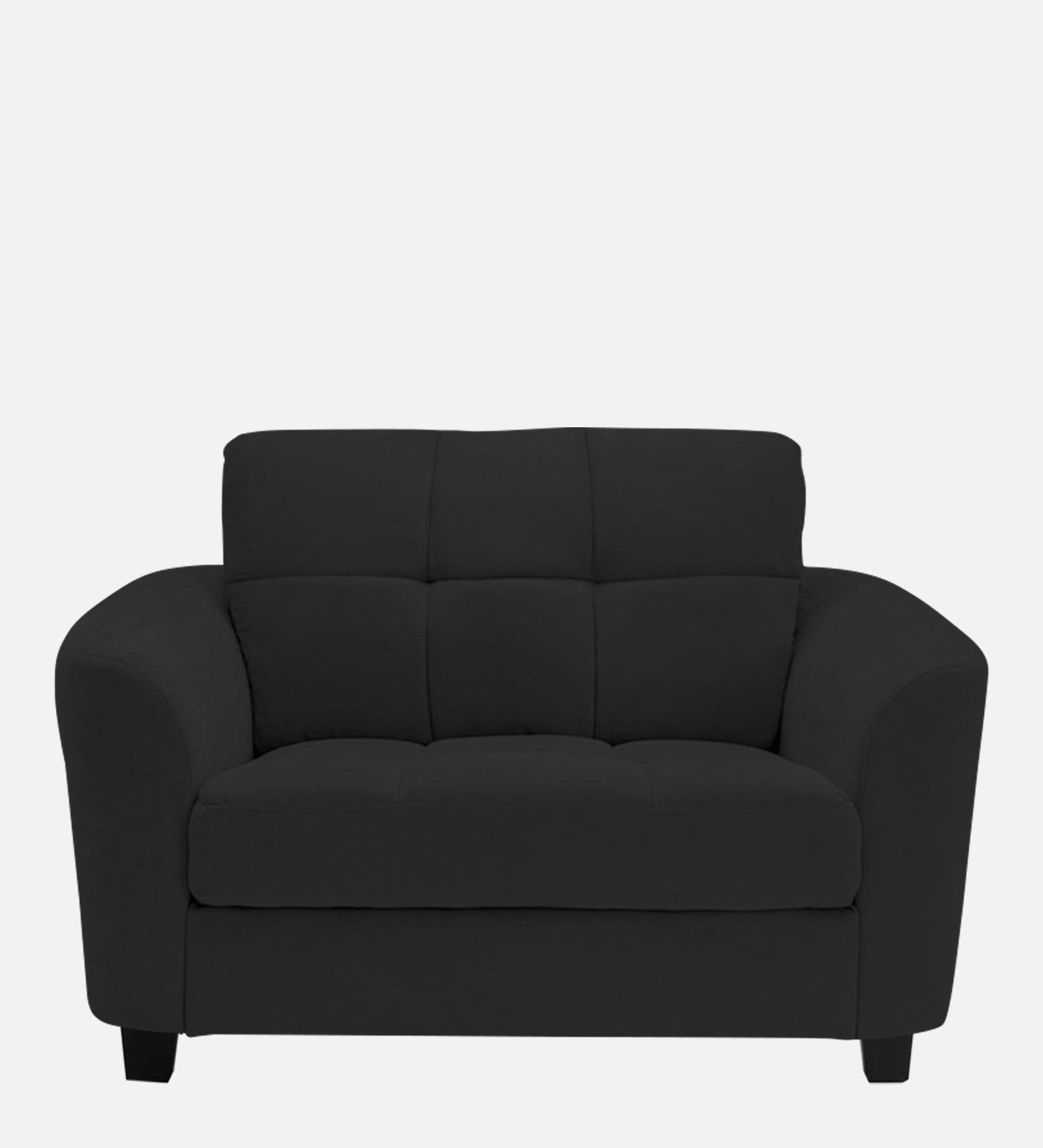 Mulan Fabric 1 Seater Sofa In Bitter Black Colour - Febonic Living