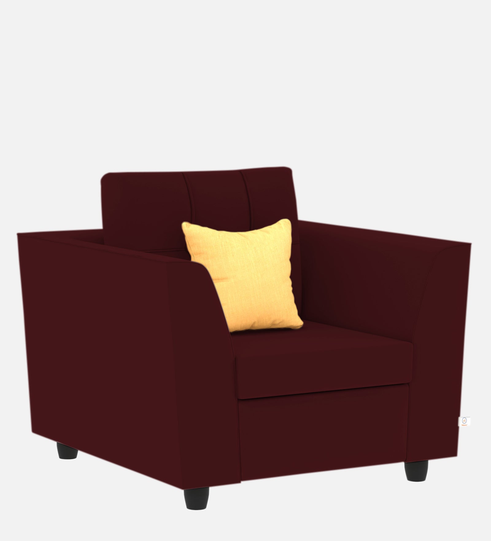 Nestin Velvet 1 Seater Sofa In Dark Maroon Colour - Febonic Living