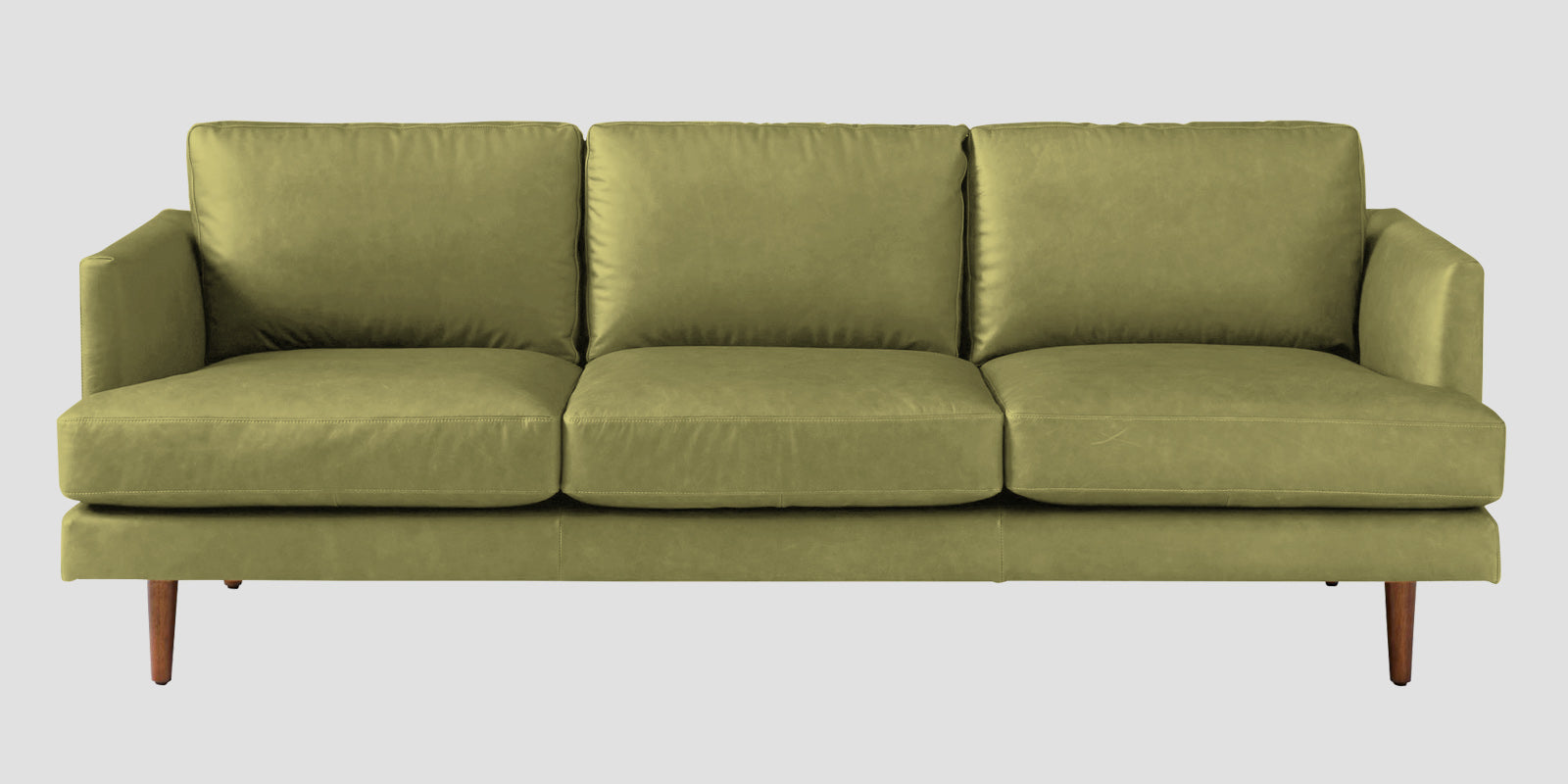 Sterio Leatherette 3 Seater Sofa In Spring Green Colour - Febonic Living