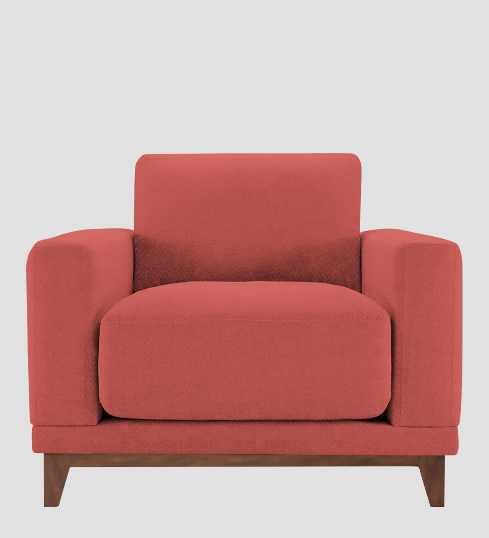 Esha Fabric 1 Seater Sofa In Salmon Pink Colour - Febonic Living