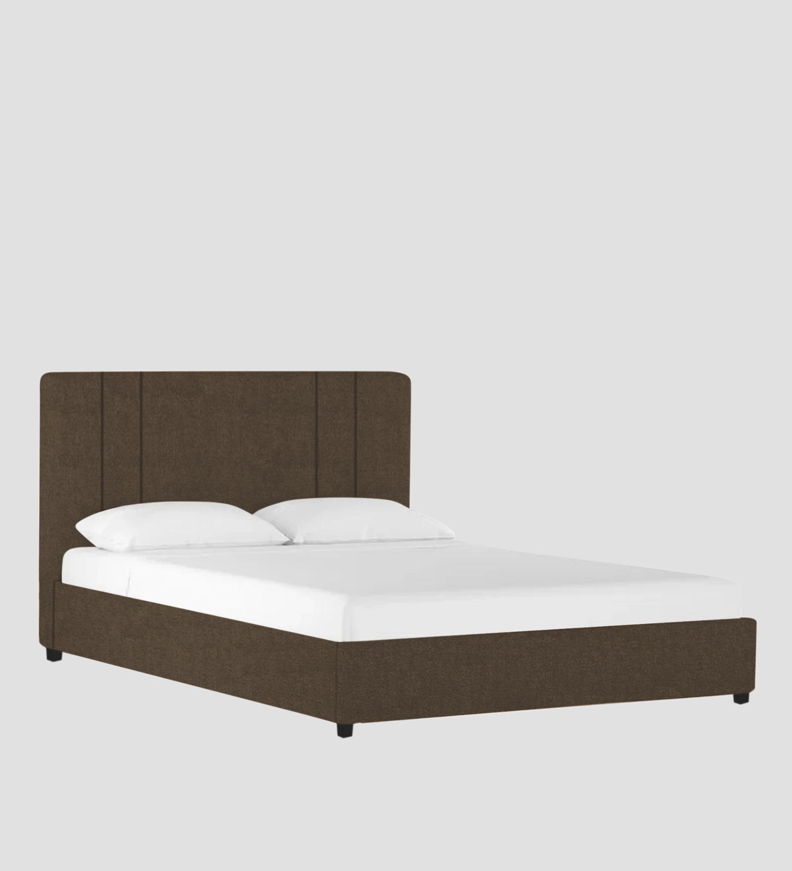 Asyra Velvet Upholstered King Size Bed In Shade Brown Colour With Box Storage - Febonic Living