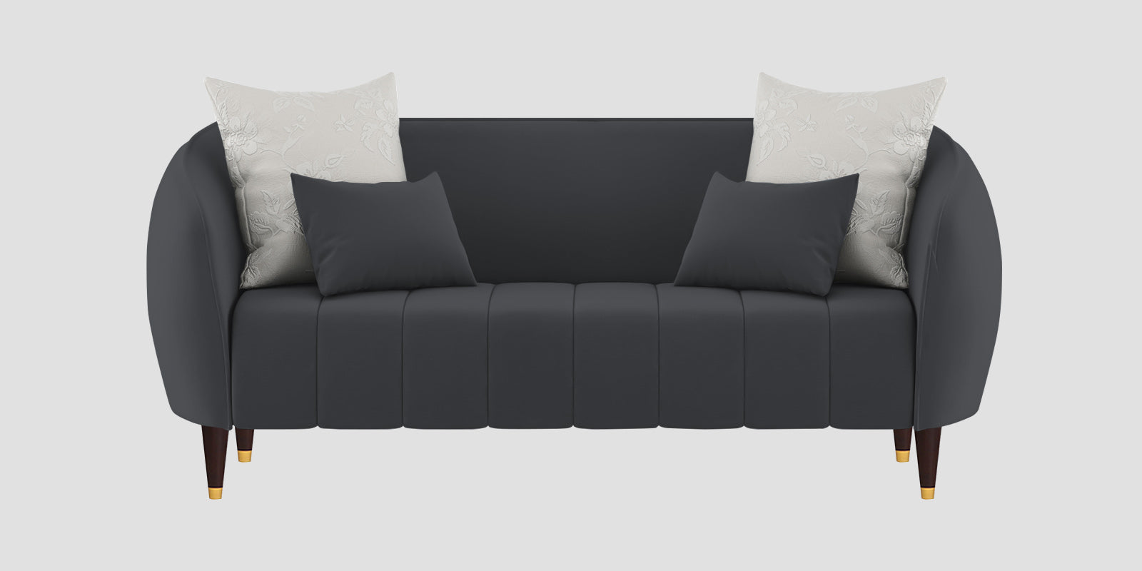 Hairo Velvet 2 Seater Sofa In Davy Grey Colour - Febonic Living