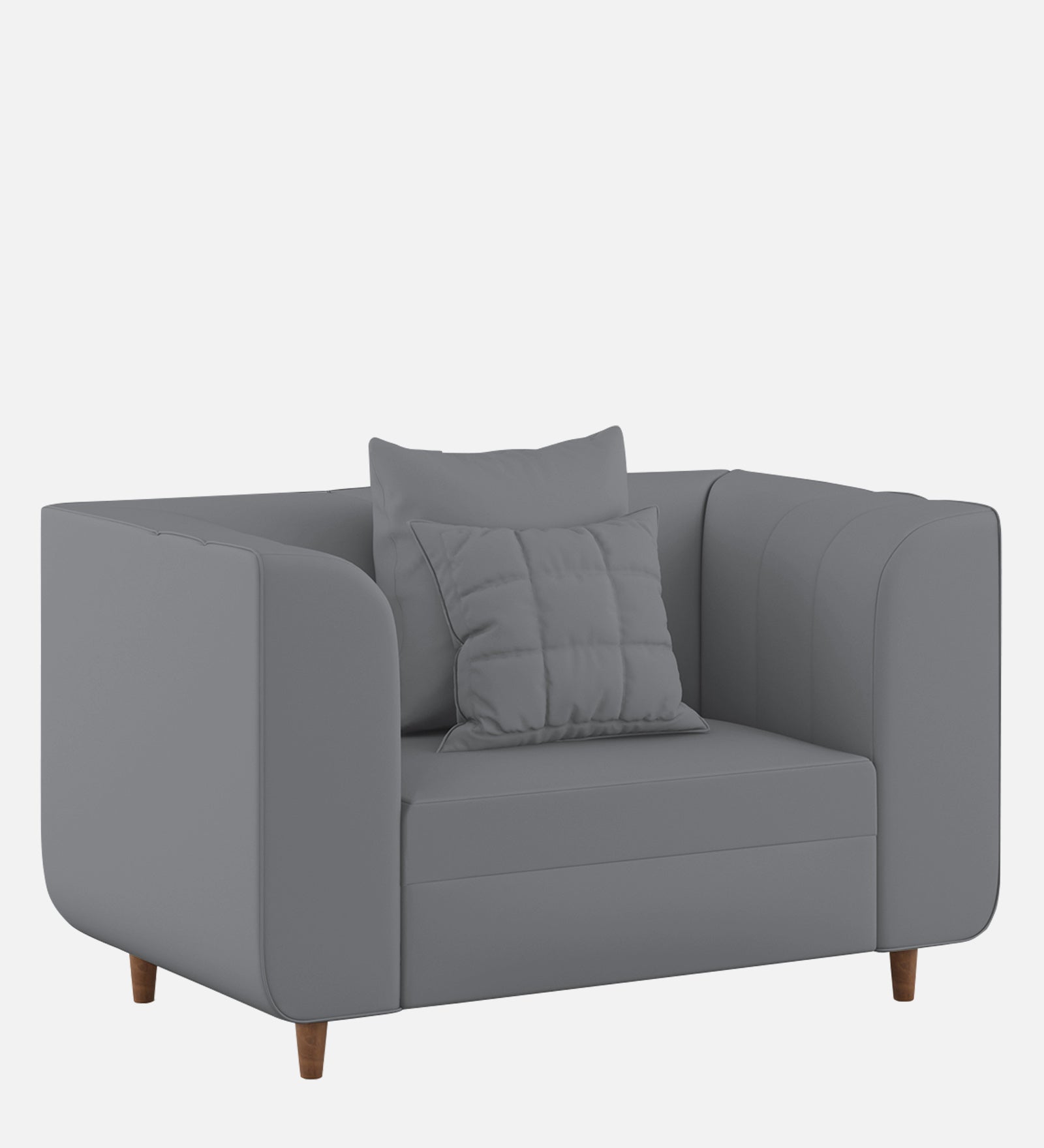 Sumo Velvet 1 Seater Sofa In Pubble Grey Colour - Febonic Living
