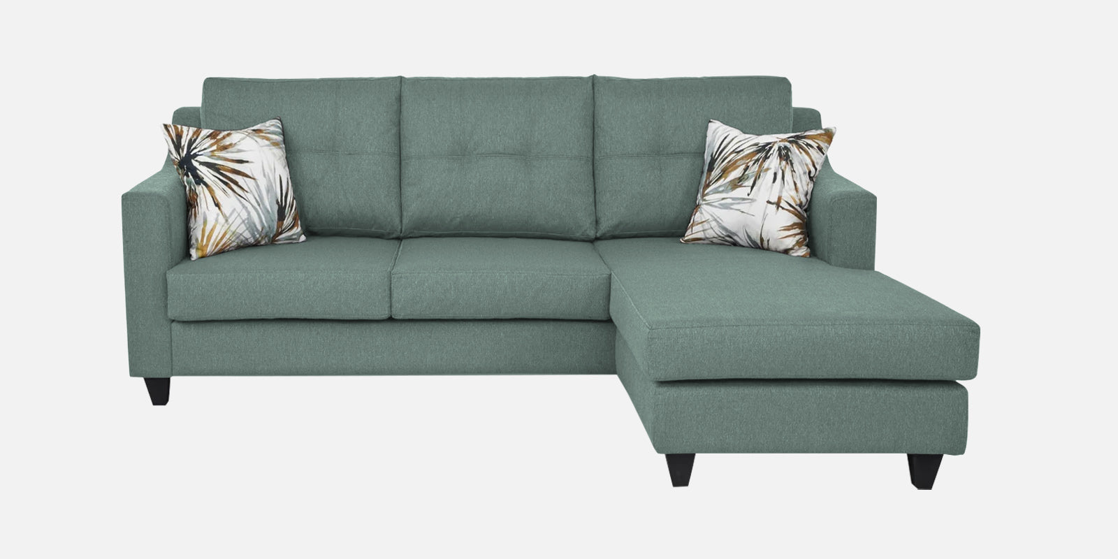 Welly Fabric LHS Sectional Sofa (2+Lounger) In Suka Blue Colour - Febonic Living