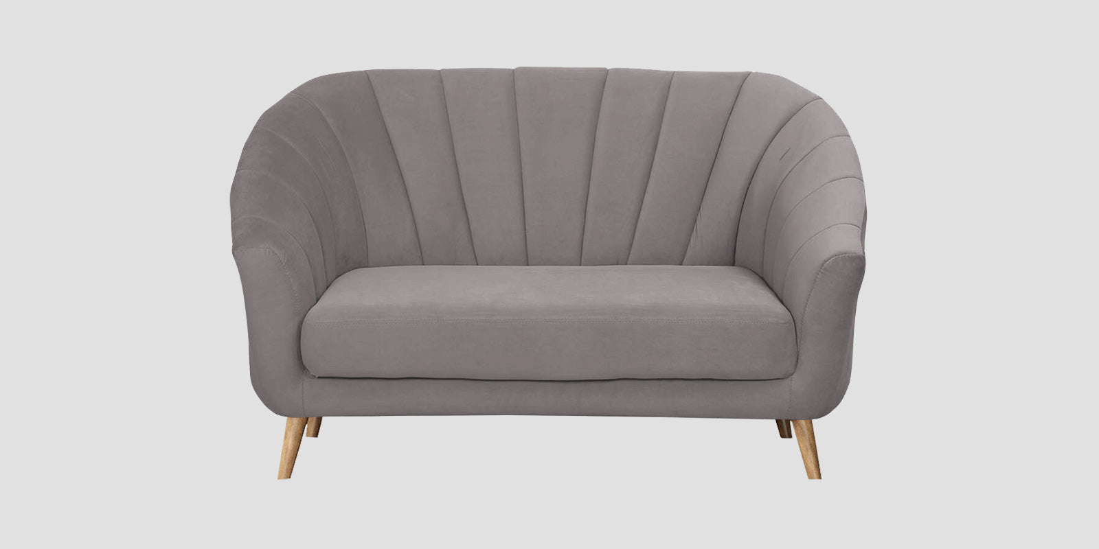 Kaylee Velvet 2 Seater Sofa In Pearl Grey Colour - Febonic Living