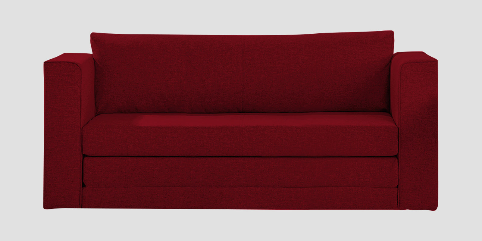 Kenia Fabric 3 Seater Foldable Sofa Cum Bed In Ruby Red Colour - Febonic Living