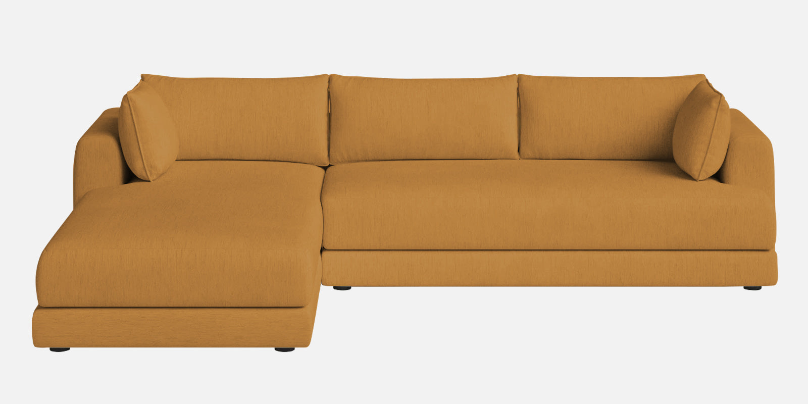 Ziggy Fabric RHS Sectional Sofa (3+Lounger) In Corn Yellow Colour - Febonic Living