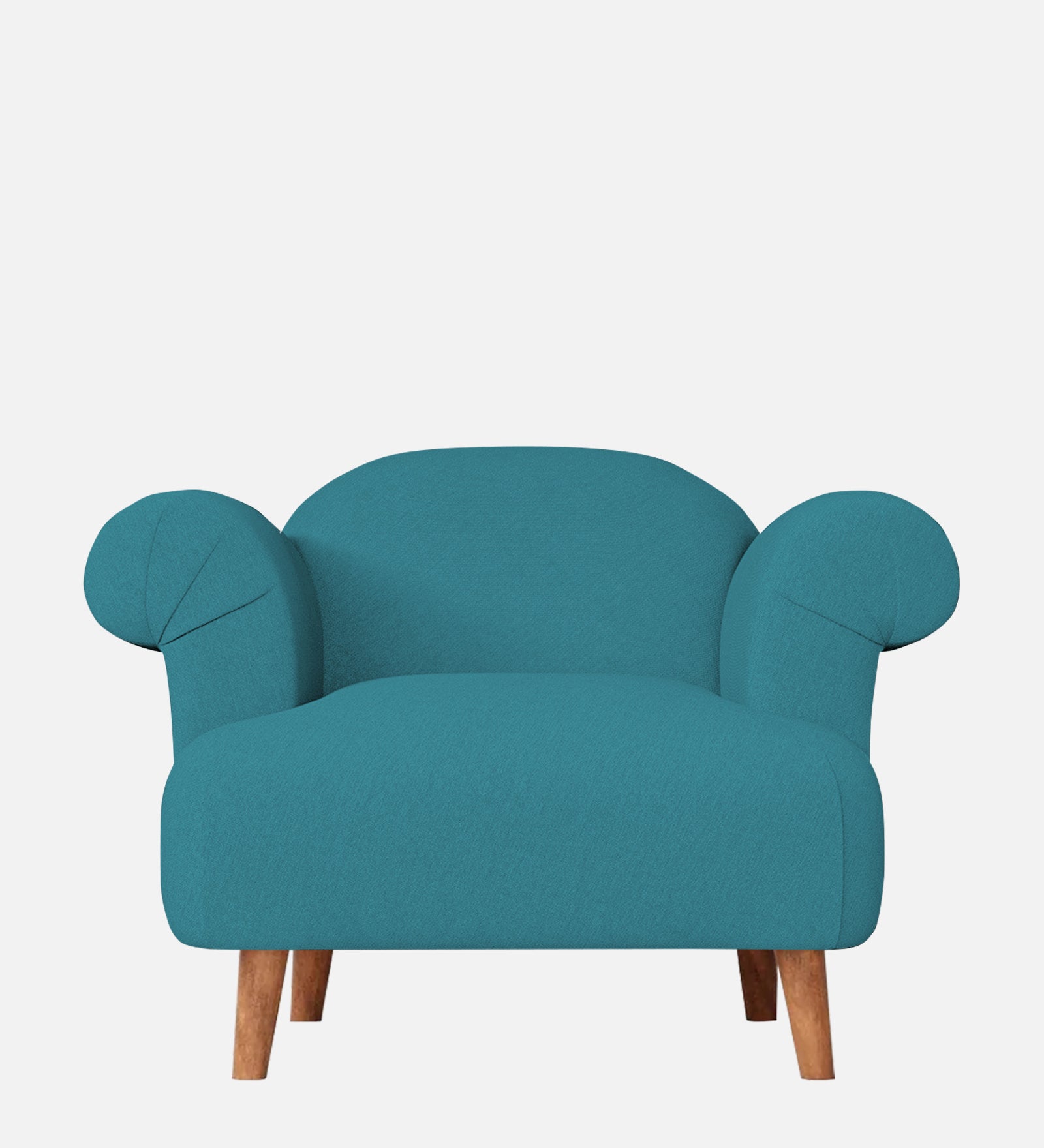 Barber Fabric 1 Seater Sofa In Water Blue Colour - Febonic Living