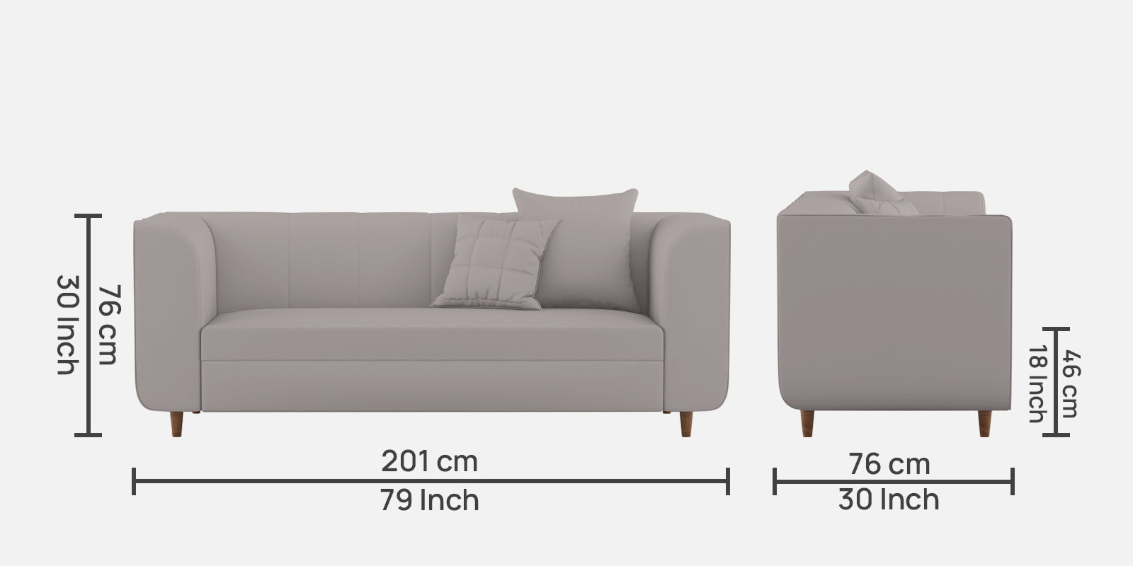 Sumo Velvet 3 Seater Sofa In Pearl Grey Colour - Febonic Living