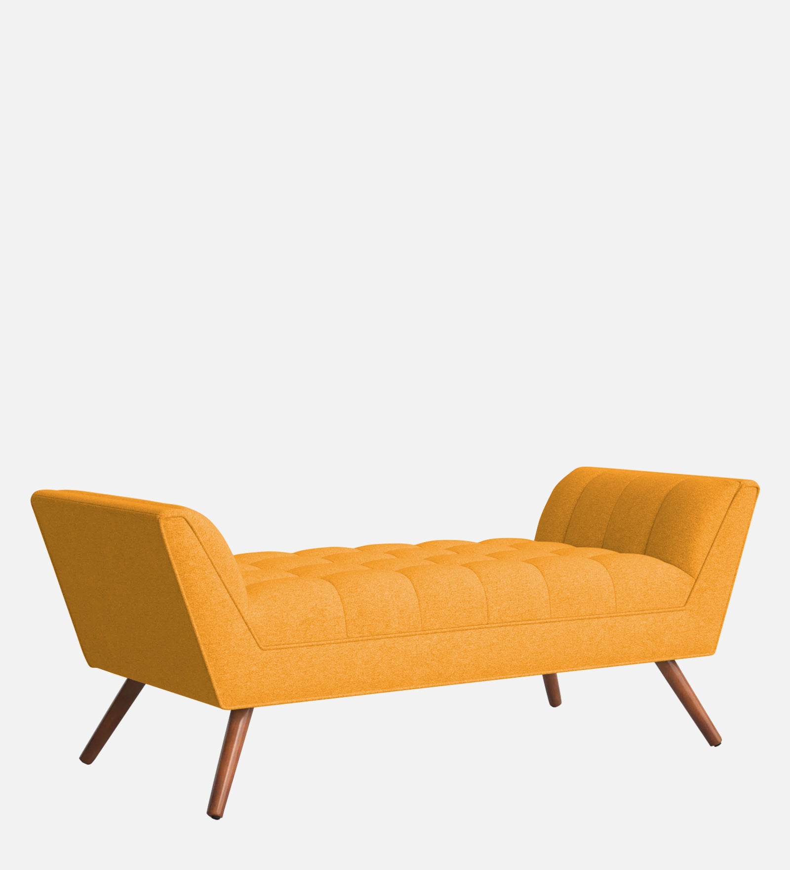 Cartes Velvet Bench In Safforn Yellow Colour - Febonic Living