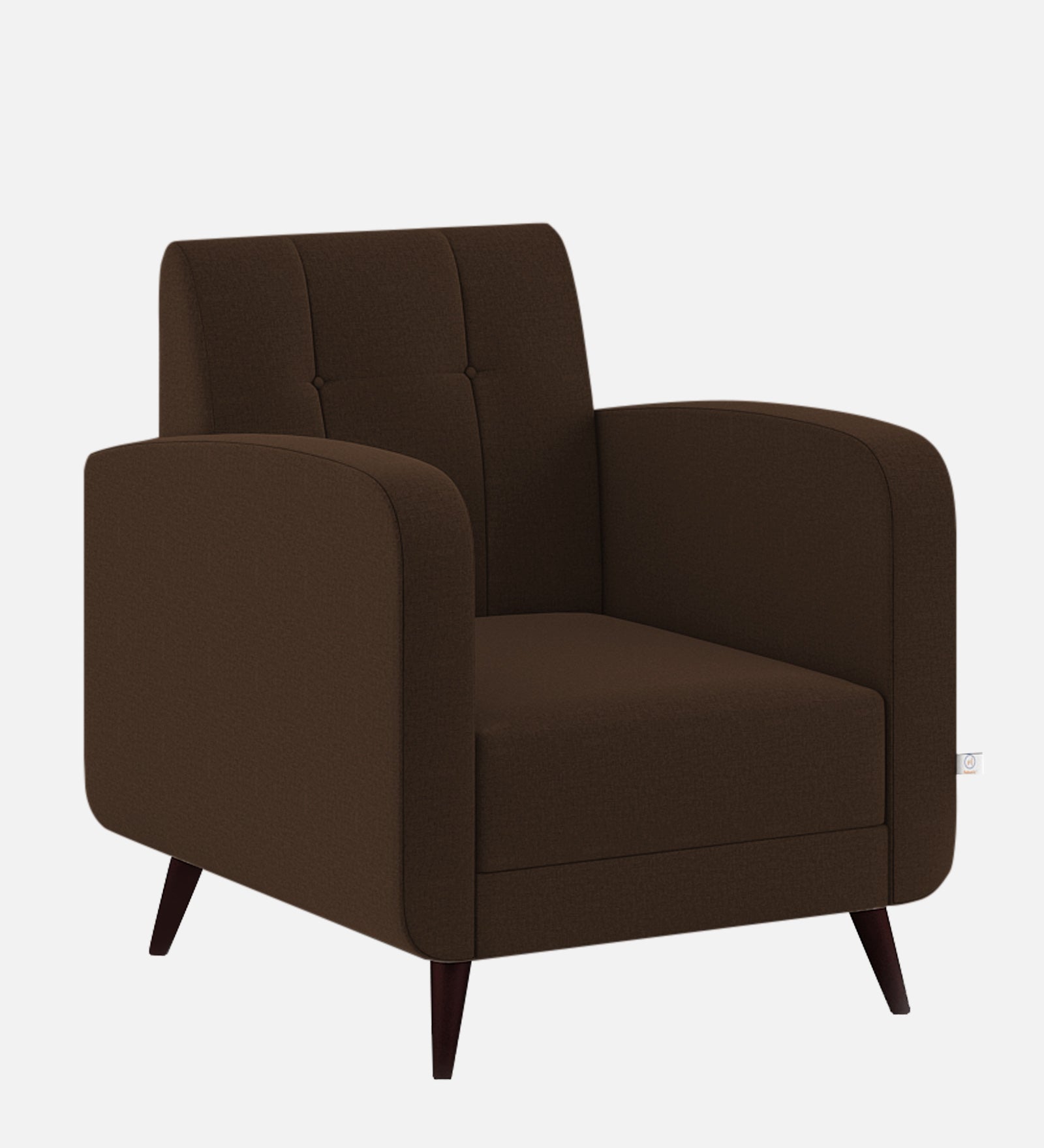 Wiki Velvet 1 Seater Sofa in Chocolate Brown Colour