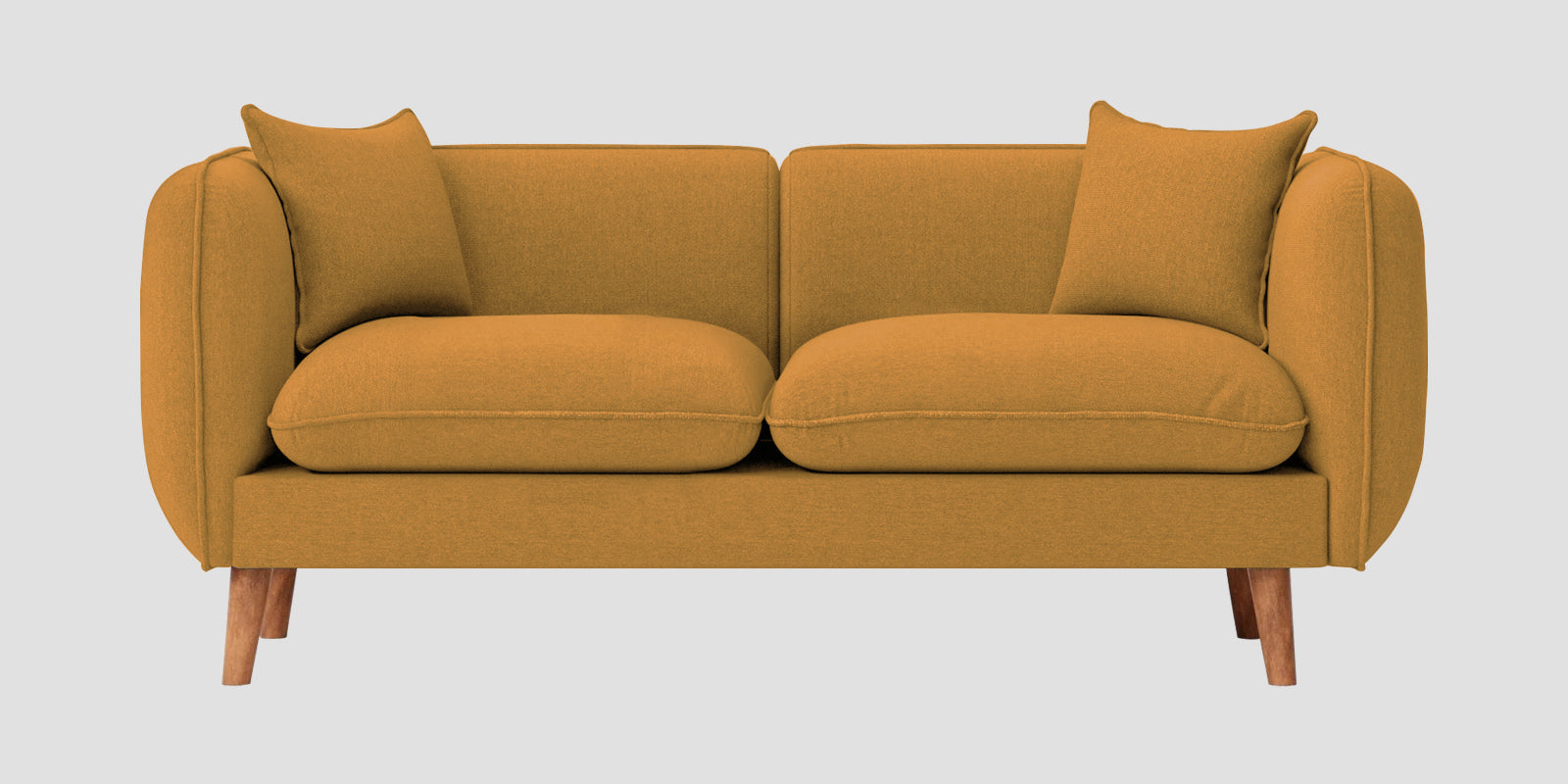 Reva Fabric 2 Seater Sofa In Corn Yellow Colour - Febonic Living
