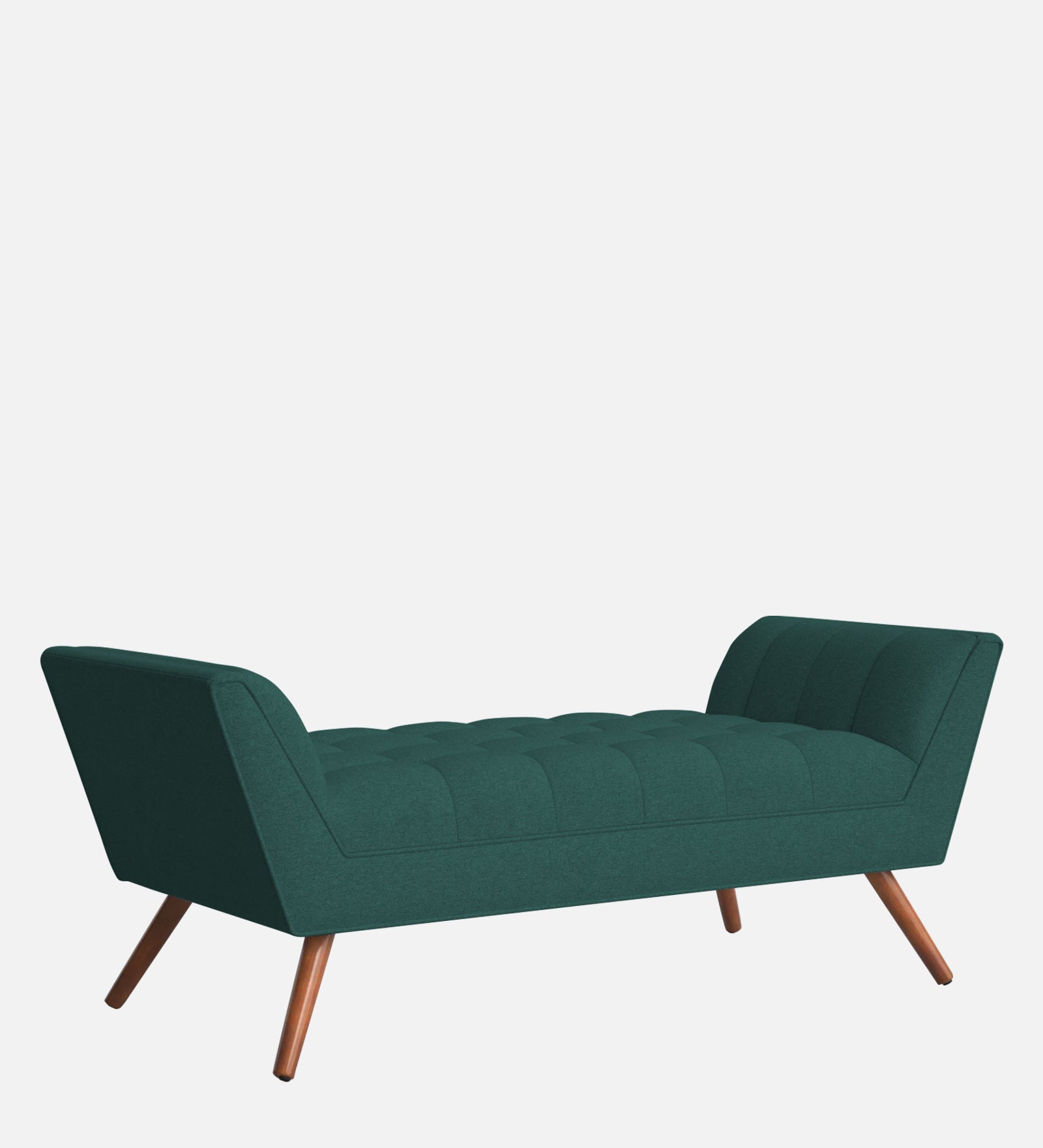Cartes Velvet Bench In Pine Green Colour