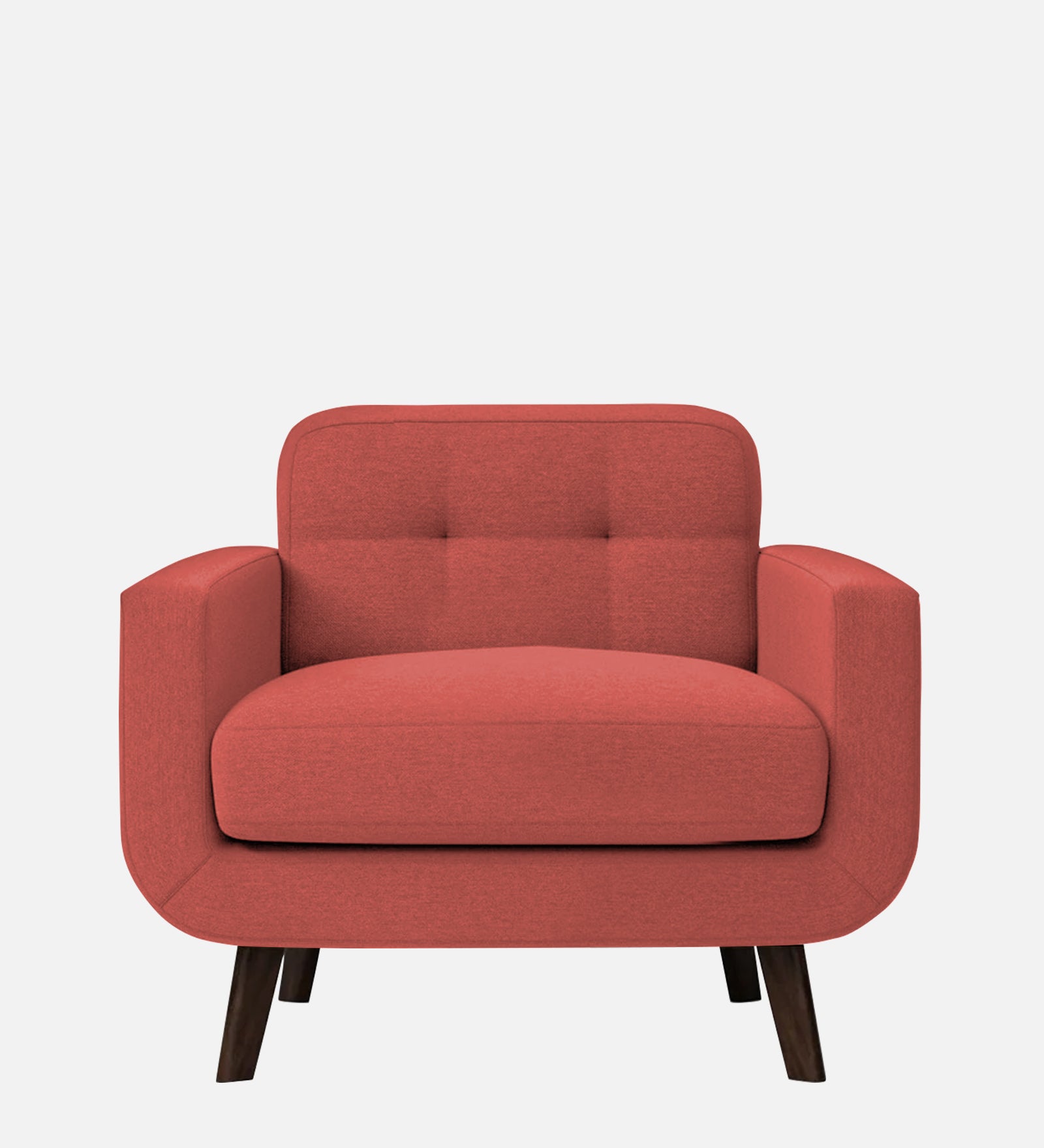 Marsela Fabric 1 Seater Sofa In Salmon Pink Colour - Febonic Living