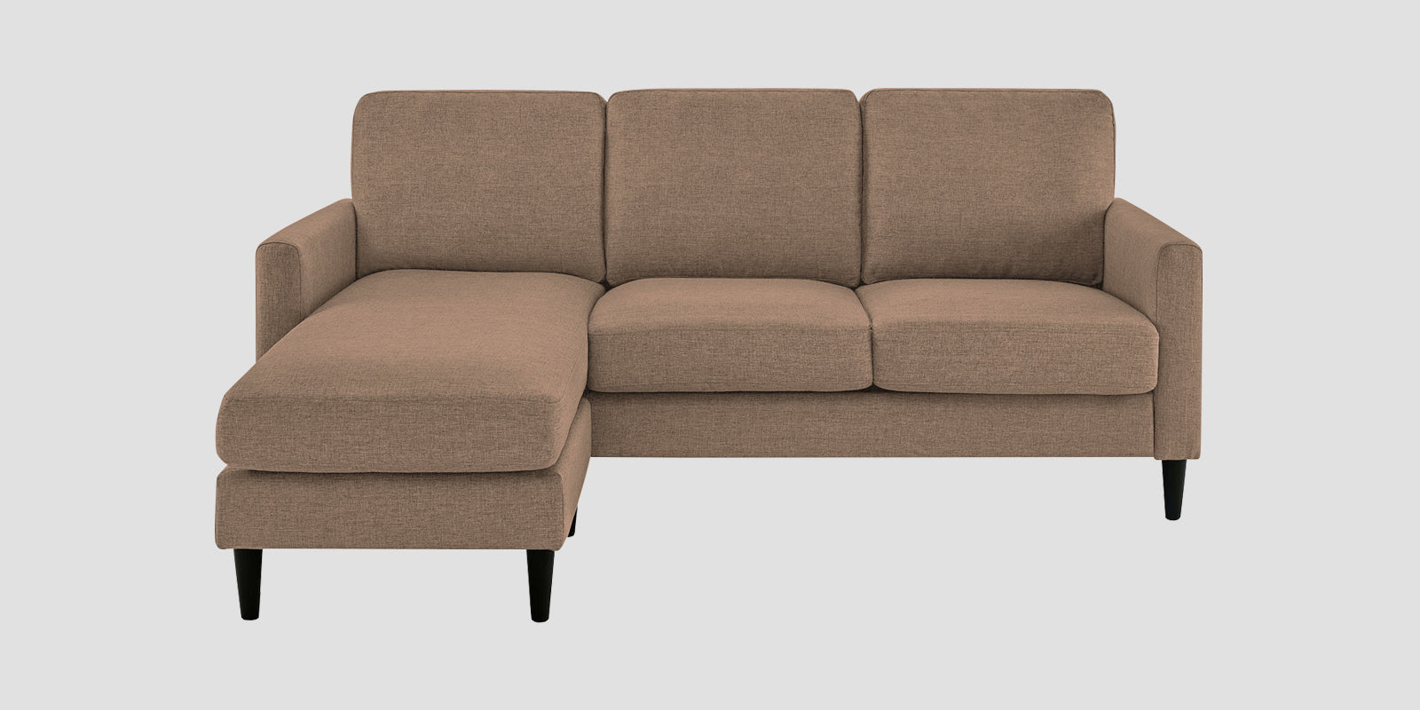 Romie Fabric RHS Sectional Sofa (2+Lounger) In Cookie Beige Colour - Febonic Living