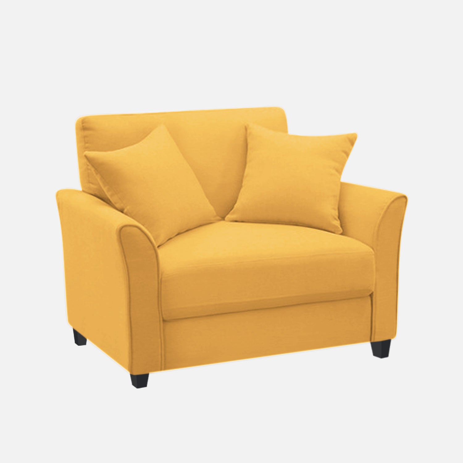 Daroo Velvet 1 Seater Sofa In Turmeric Yellow Colour - Febonic Living