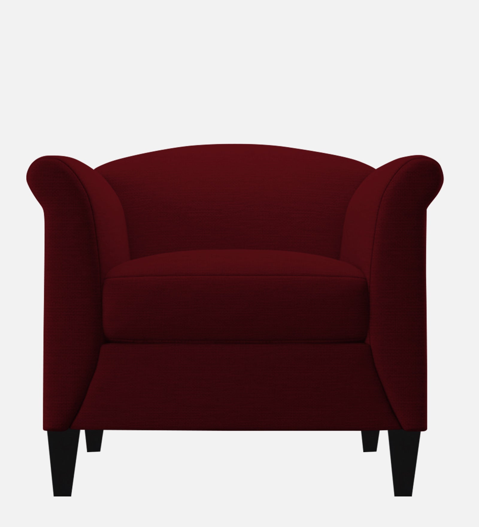 Kimber Fabric 1 Seater Sofa in Ruby Red Colour