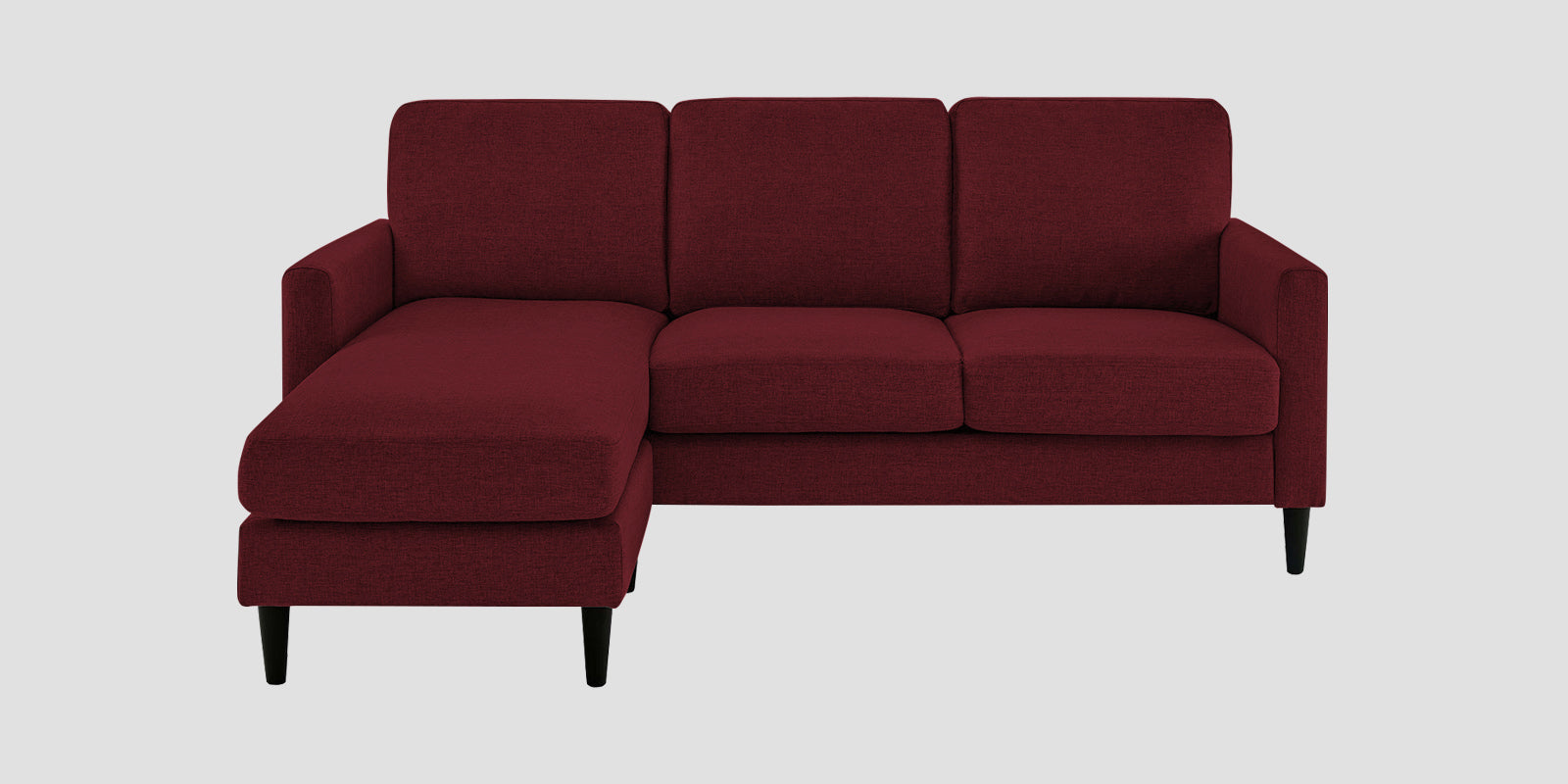 Romie Fabric RHS Sectional Sofa (2+Lounger) In Blood Maroon Colour - Febonic Living