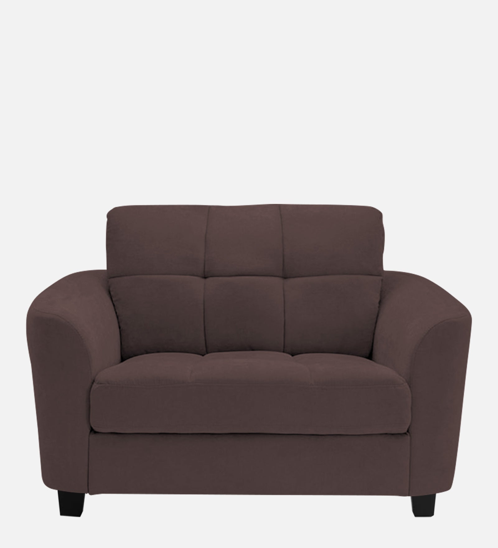Mulan Fabric 1 Seater Sofa In Night Brown Colour - Febonic Living