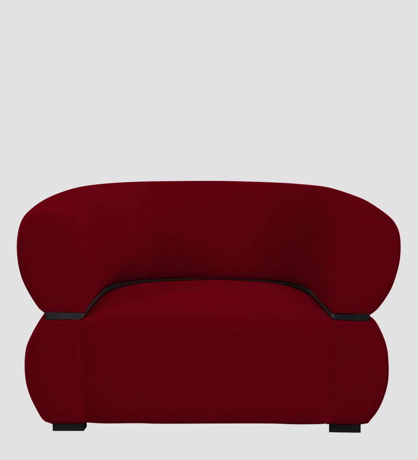 Kula Velvet 1 Seater Sofa In Cherry Red Colour - Febonic Living