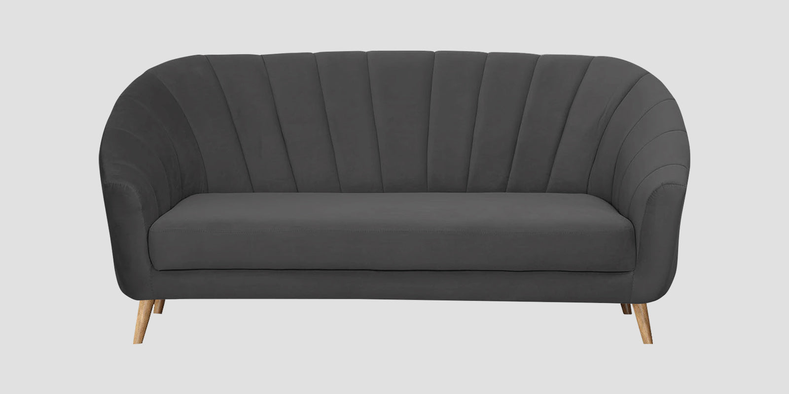 Kaylee Velvet 3 Seater Sofa In Davy grey Colour - Febonic Living