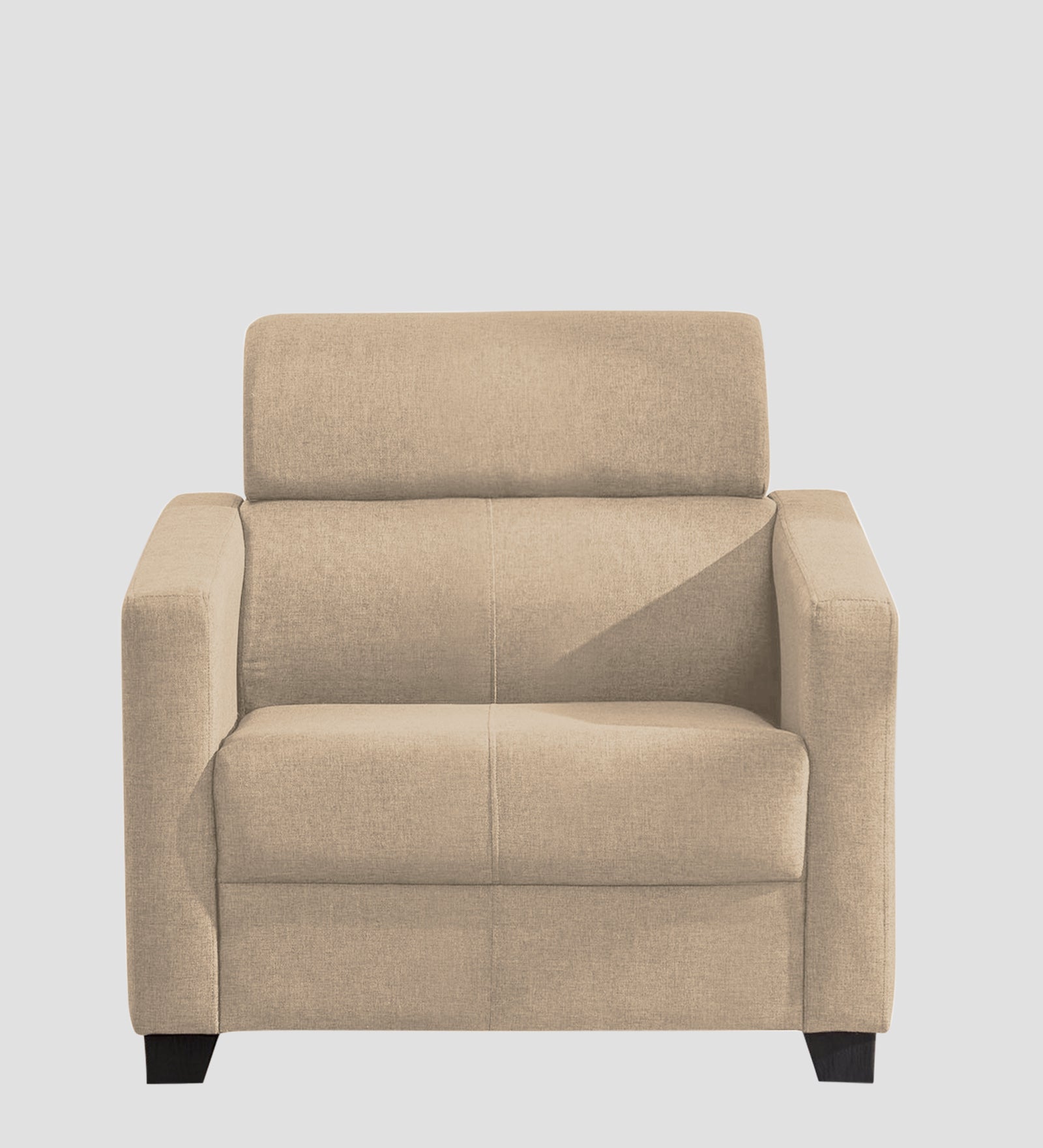 Devo Fabric 1 Seater Sofa In Olive Beige Colour - Febonic Living