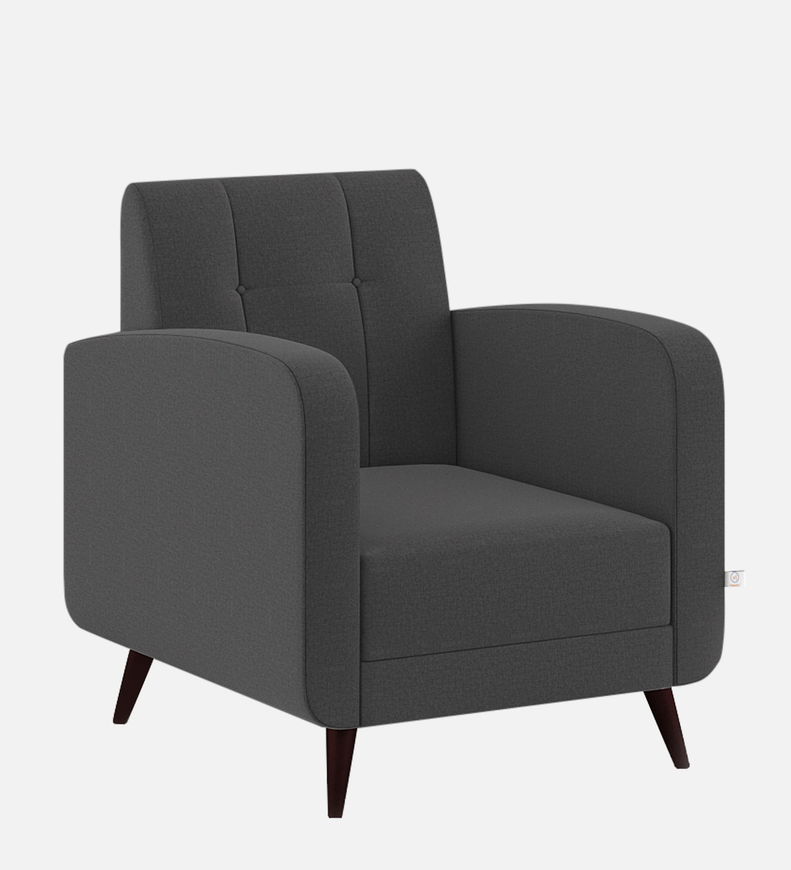 Wiki Velvet 1 Seater Sofa In Davy Grey Colour - Febonic Living