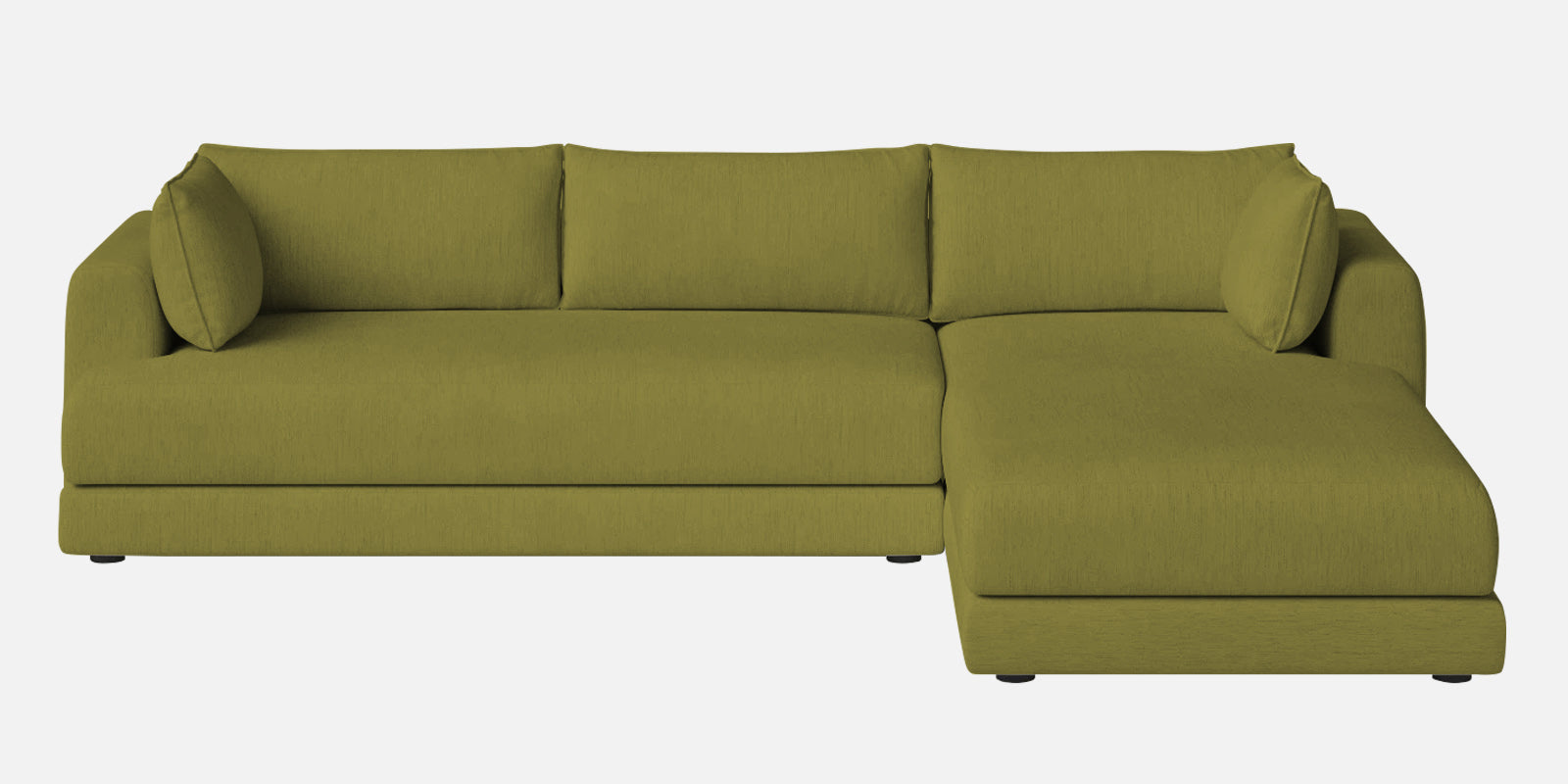 Ziggy Fabric LHS Sectional Sofa (3+Lounger) In Kelly Green Colour - Febonic Living