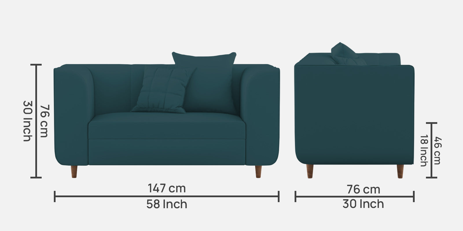 Sumo Velvet 2 Seater Sofa In Arabian Green Colour - Febonic Living