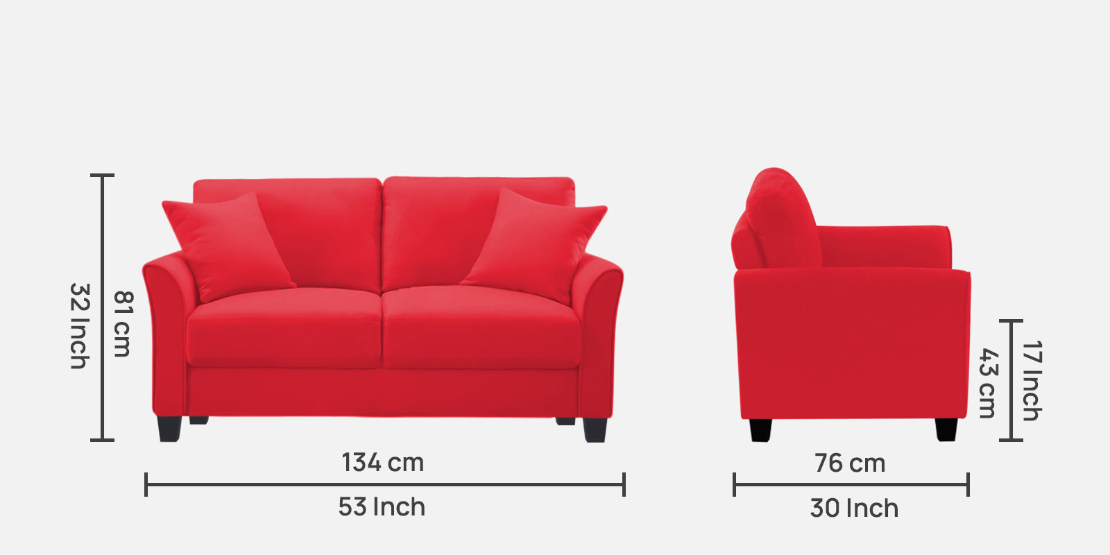 Daroo Velvet 2 Seater Sofa In Ox Blood Maroon Colour - Febonic Living