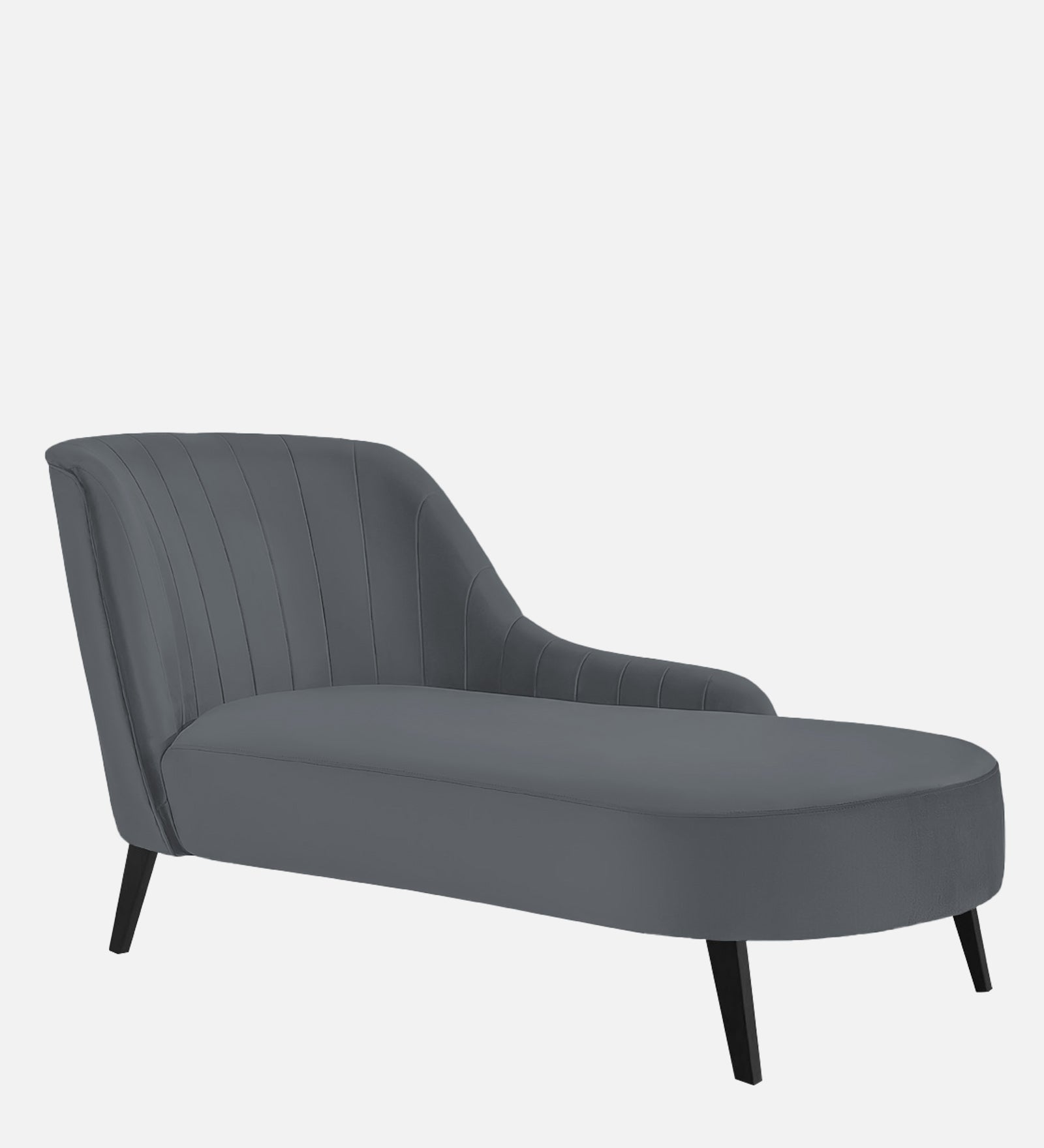 Flora Velvet RHS Chaise Lounger In Pubble Grey Colour - Febonic Living