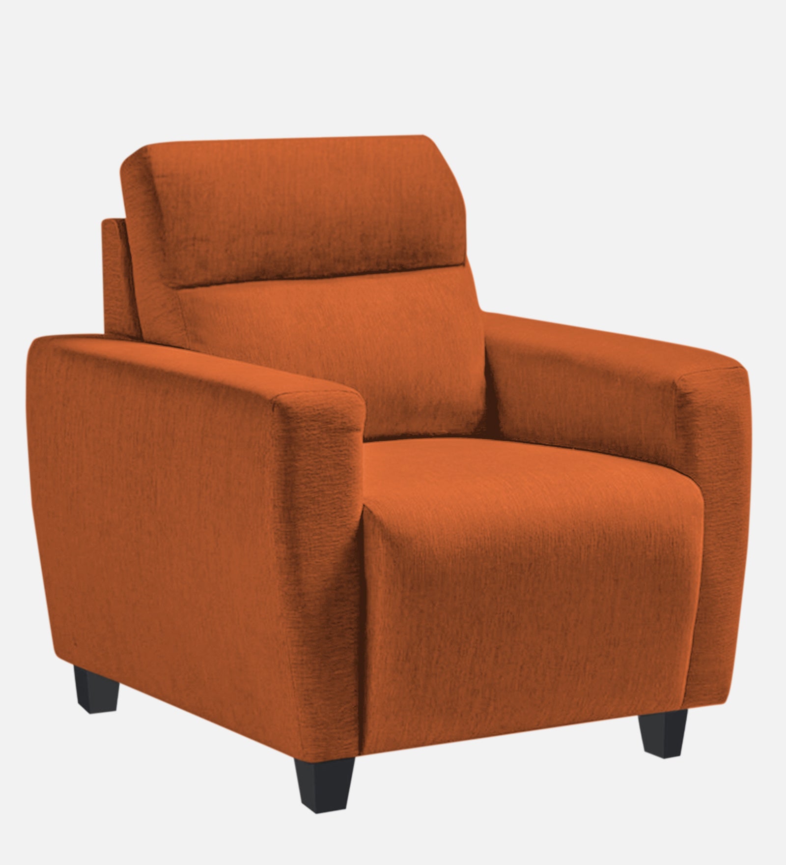 Bakadi Fabric 1 Seater Sofa In Vivid Orange Colour - Febonic Living