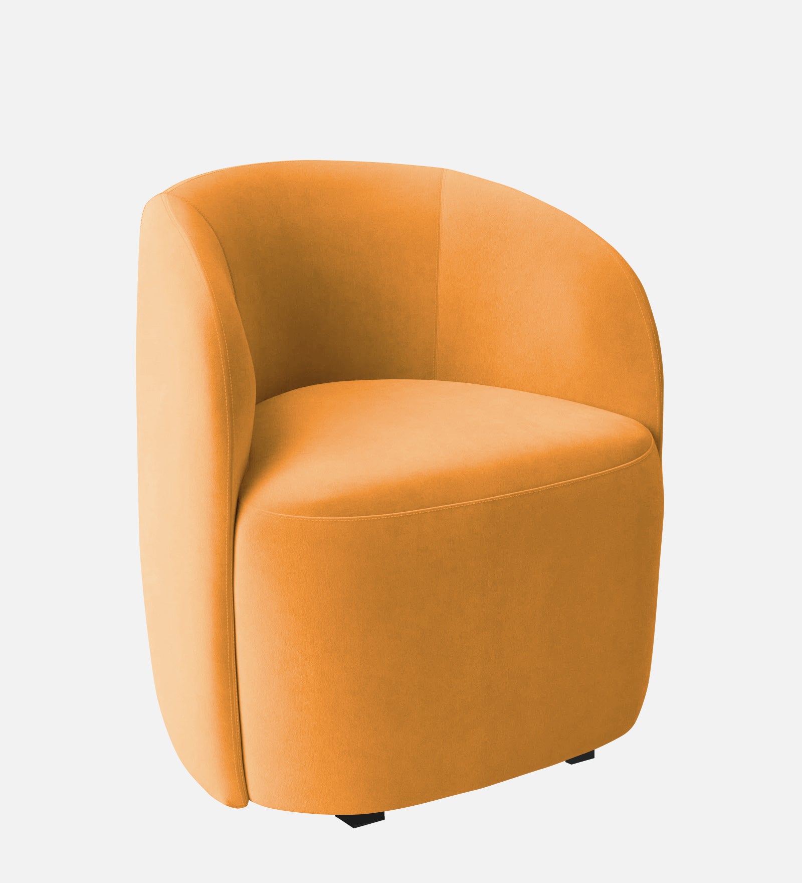 Lucky Velvet Wing Chair In Tangerine Orange Colour - Febonic Living