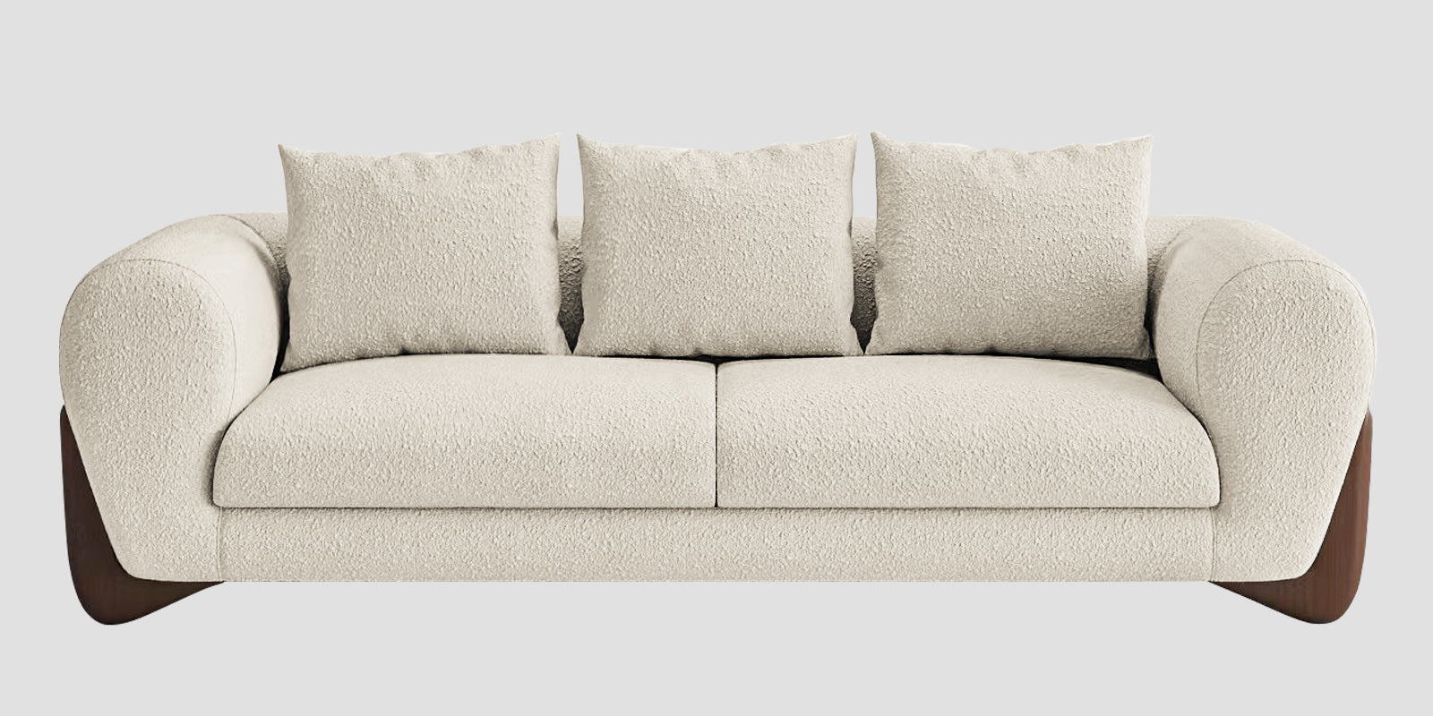 Boko Boucle 3 Seater Sofa In Shell White Colour - Febonic Living