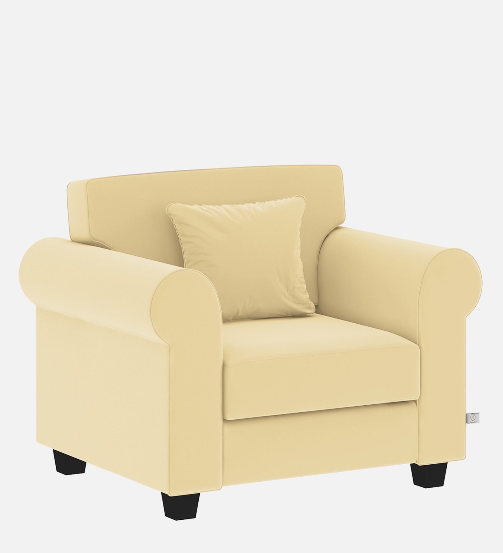 Numonk Velvet 1 Seater Sofa In Sandy Beige Colour - Febonic Living