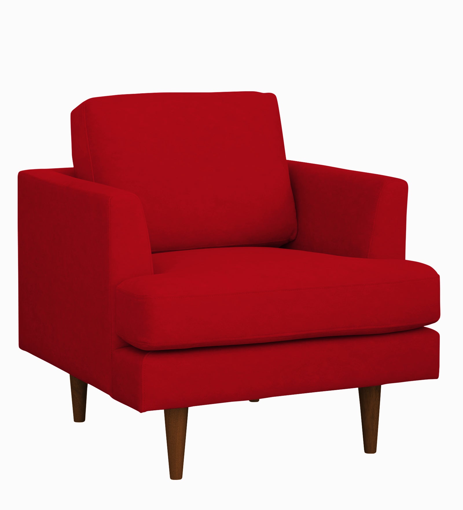 Motra Velvet 1 Seater Sofa In Berry Maroon Colour - Febonic Living
