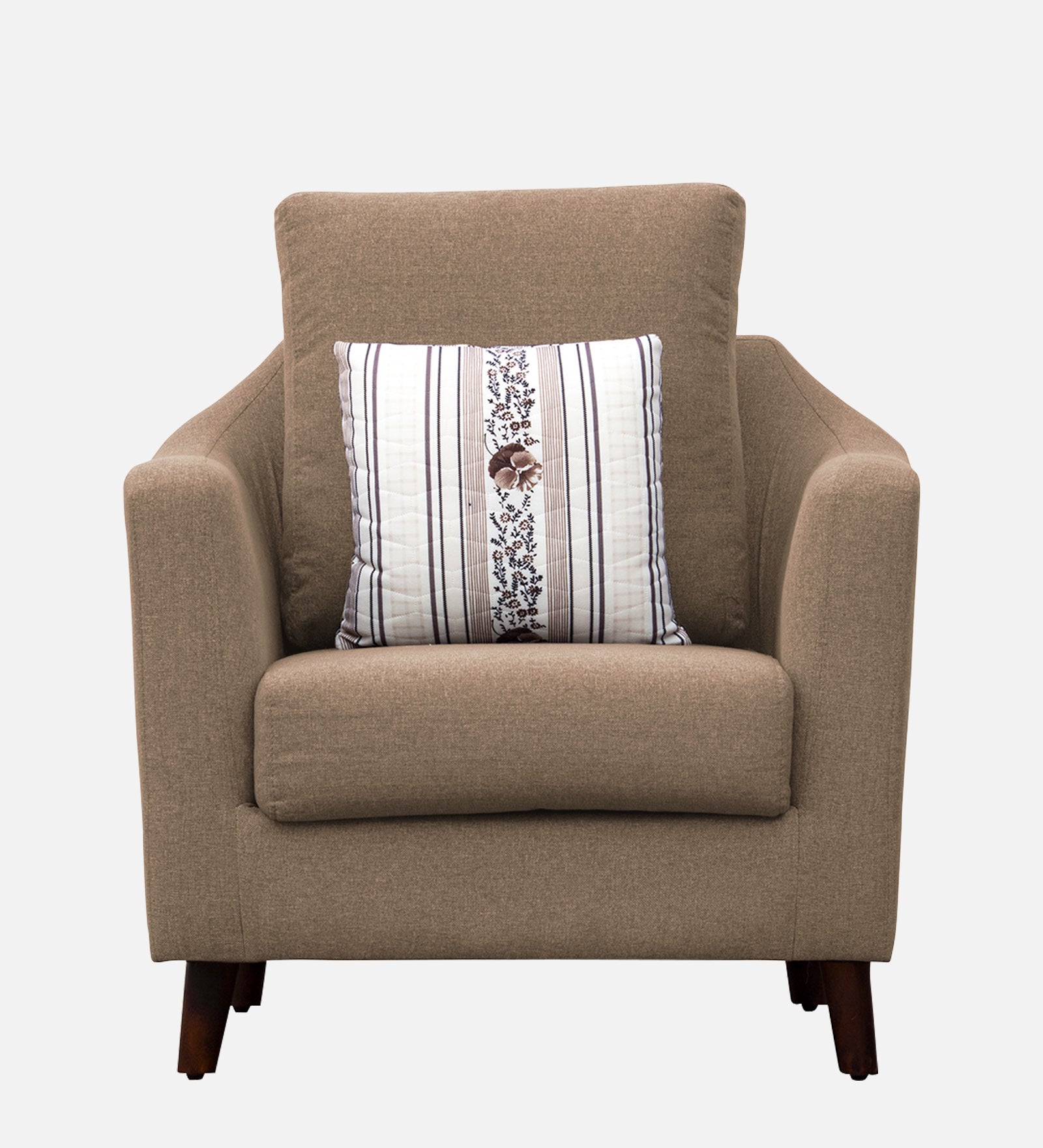 Kevin Fabric 1 Seater Sofa In Cosmic Beige Colour - Febonic Living