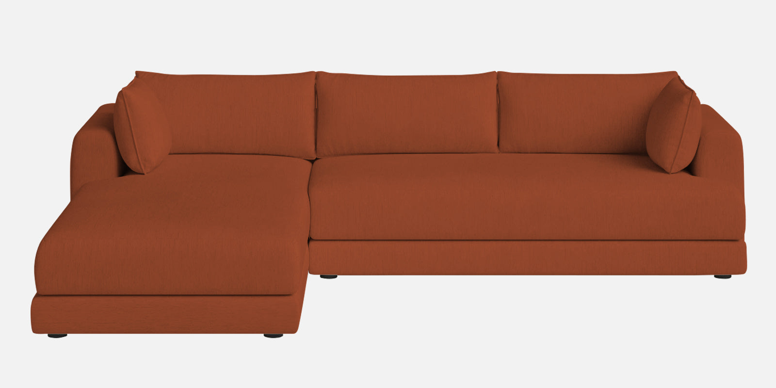 Ziggy Fabric RHS Sectional Sofa (3+Lounger) In Royal Orange Colour - Febonic Living