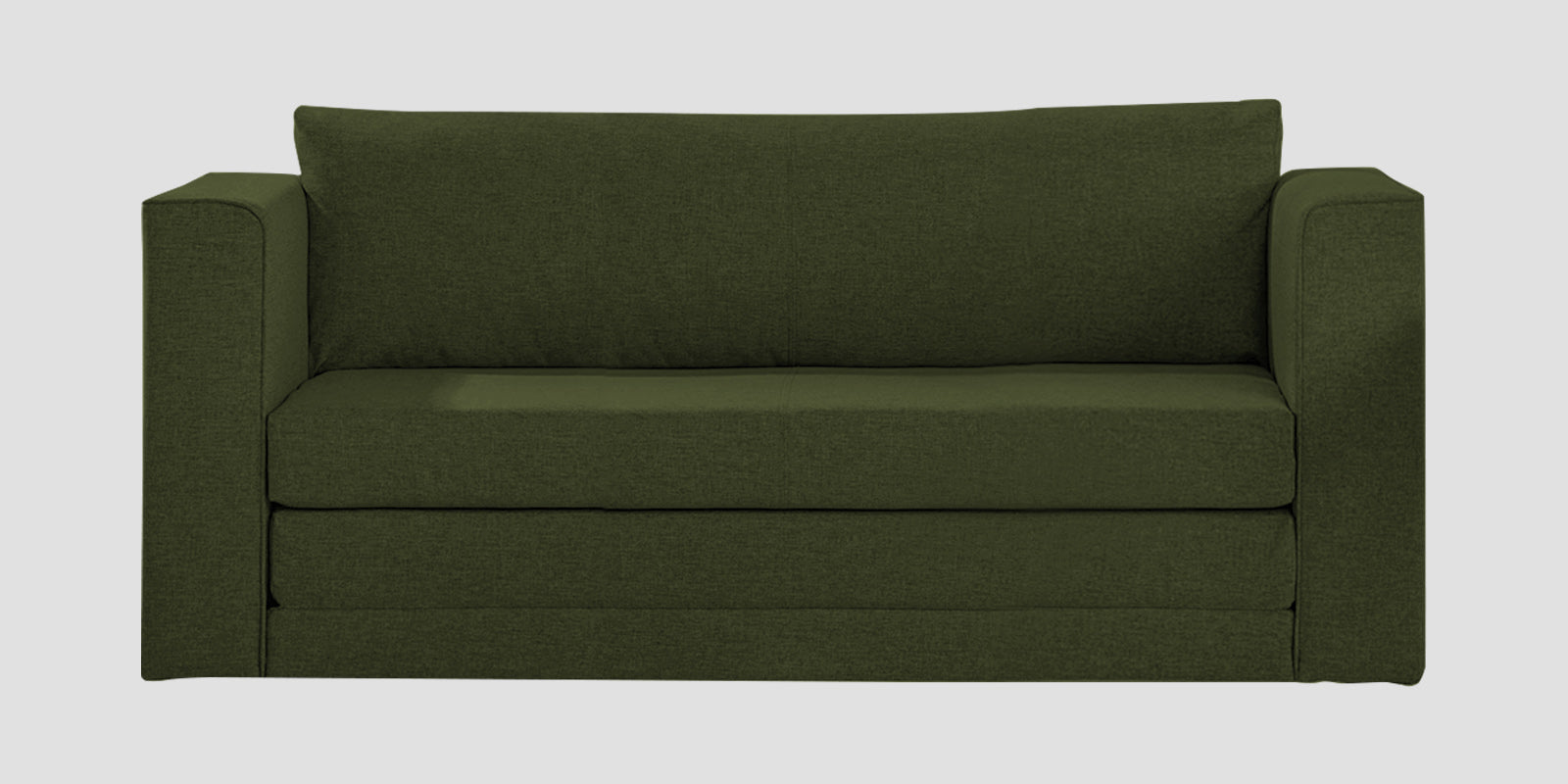 Kenia Fabric 3 Seater Foldable Sofa Cum Bed In Olive Green Colour - Febonic Living