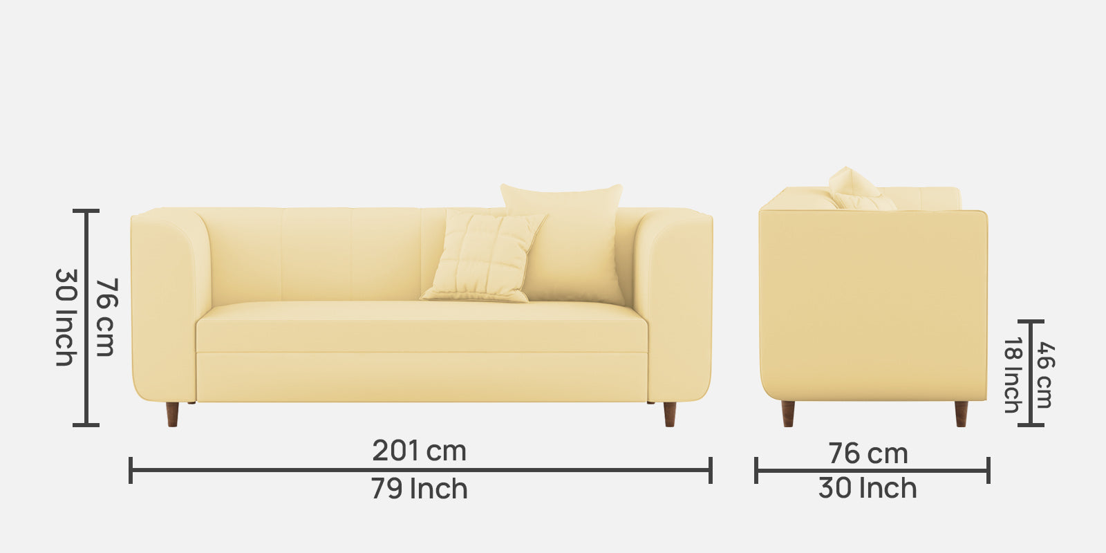 Sumo Velvet 3 Seater Sofa In Sandy Beige Colour - Febonic Living