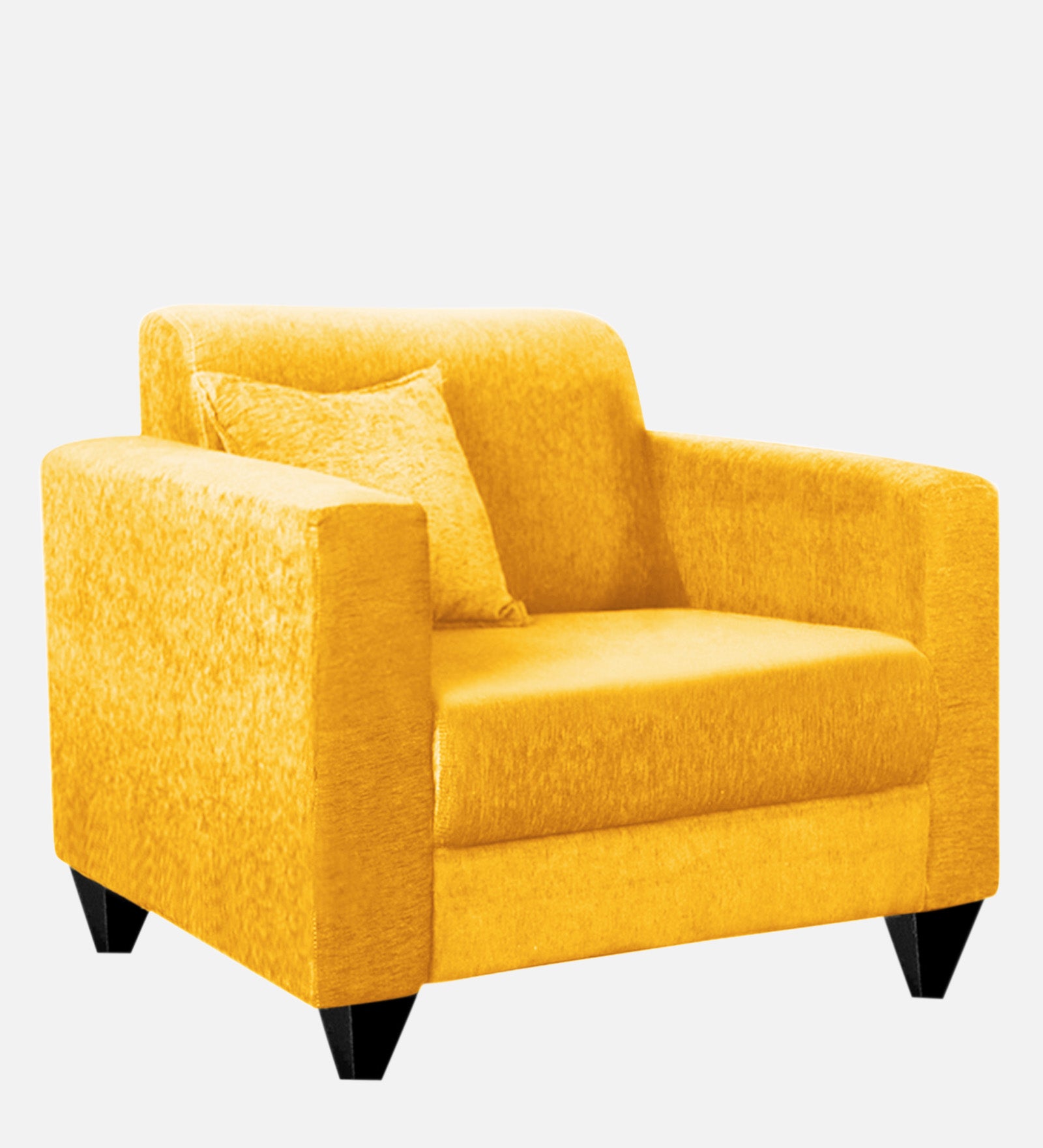 Nebula Fabric 1 Seater Sofa In Bold Yellow Colour