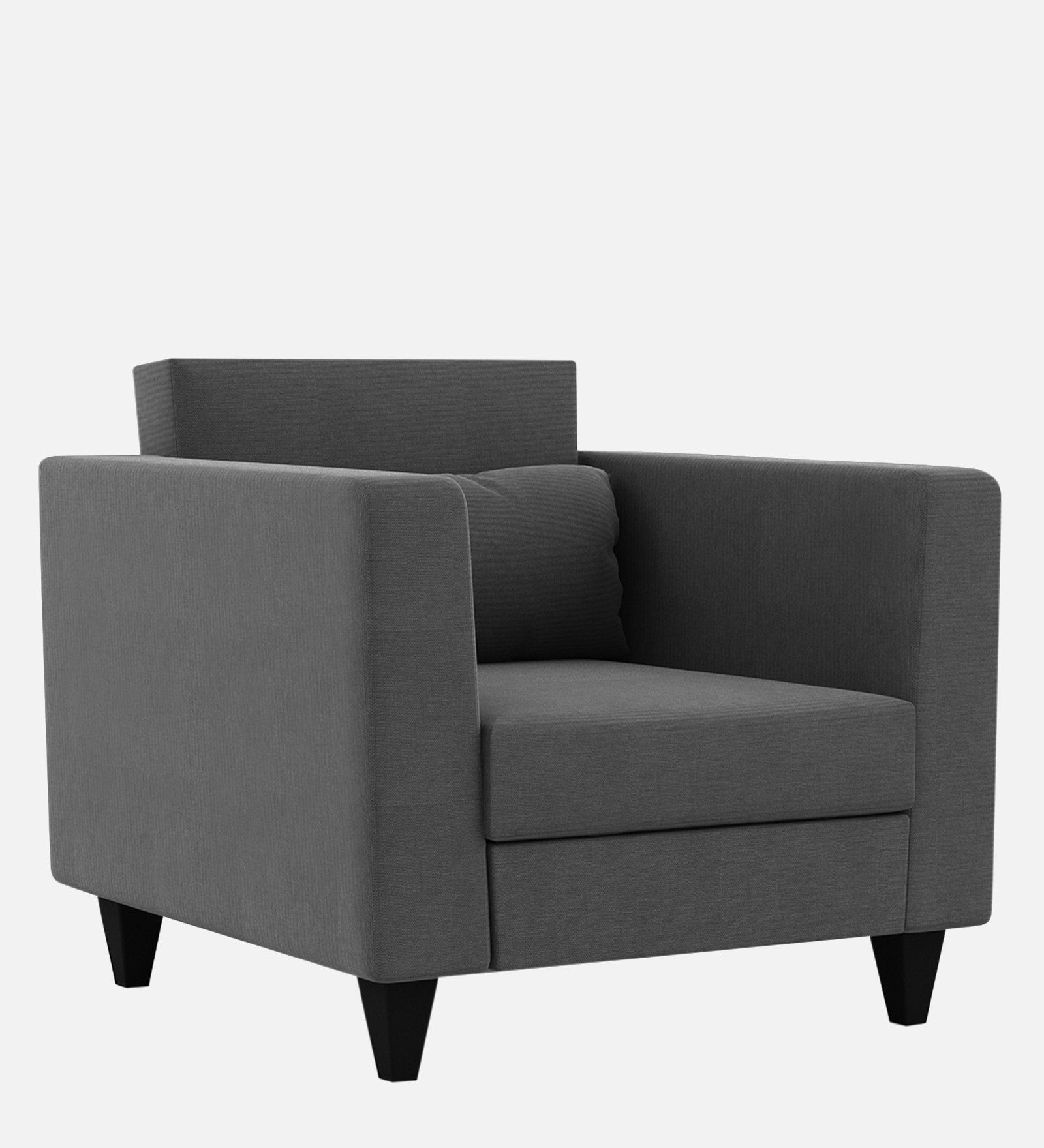 Nipul Fabric 1 Seater Sofa In Charcoal Grey Colour - Febonic Living