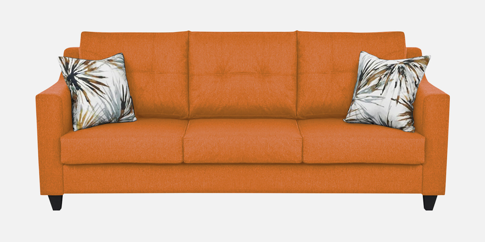 Welly Fabric 3 Seater Sofa In Dark Orange Colour - Febonic Living