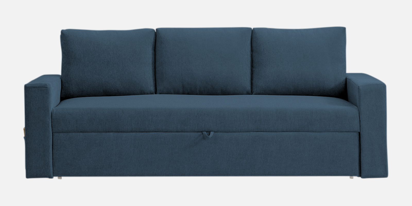 Kara Fabric 3 Seater Pull Out Sofa Cum Bed In Light Blue Colour - Febonic Living